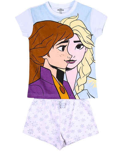 Disney Frozen Schlafanzug Elsa & Anna (2 tlg) Pyjama Set kurz - Mädchen Jersey Shorty Gr. 98 - 128 cm