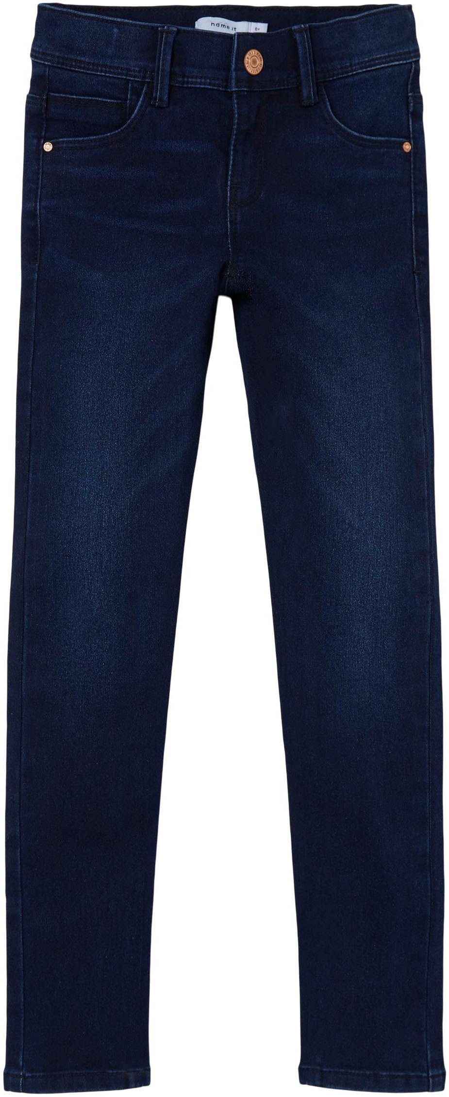Name It dark NKFPOLLY denim PANT aus Stretchdenim bequemem DNMTAX blue Stretch-Jeans