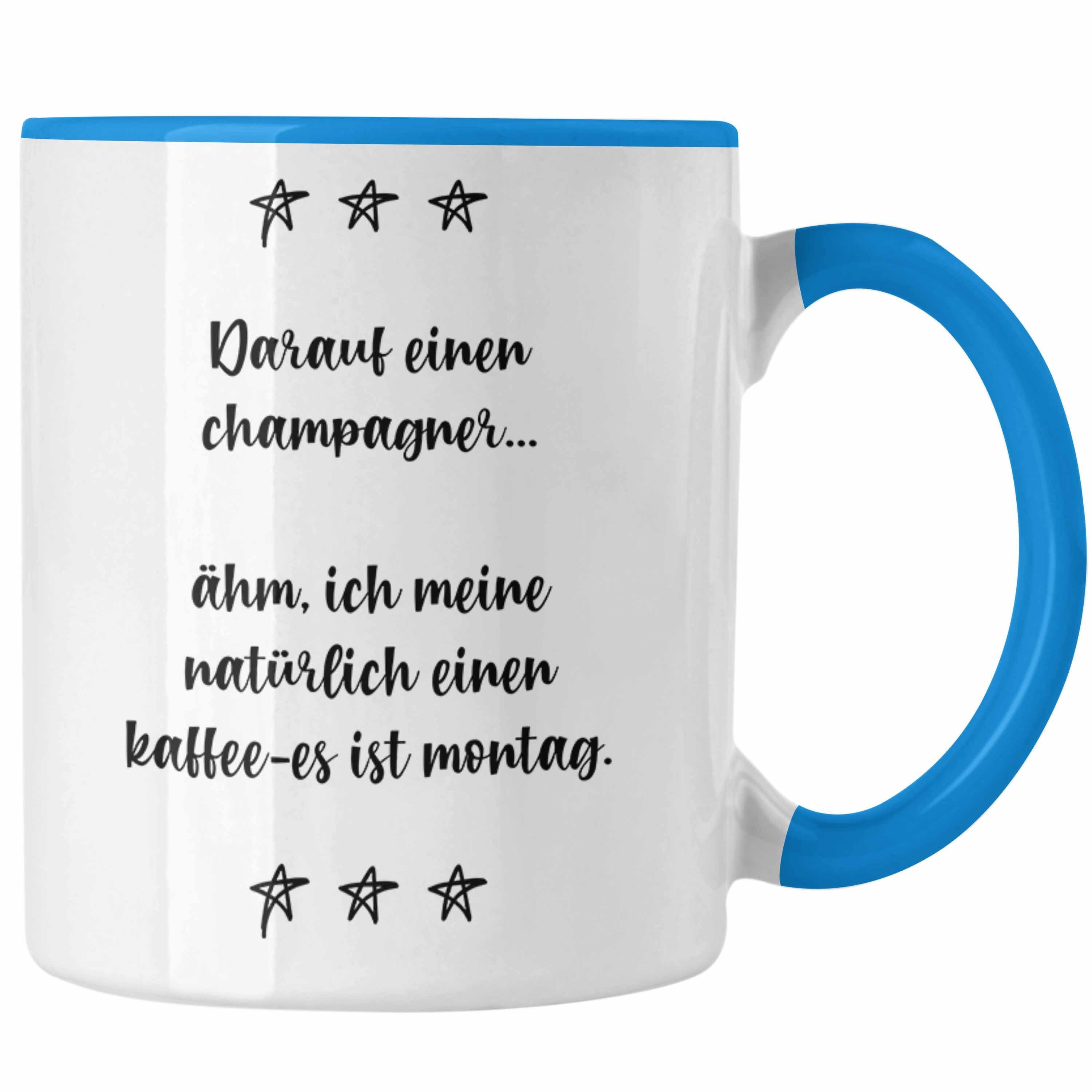 Trendation Tasse Trendation - Lustige Tassen für Frauen mit Spruch Kaffee Tassen Becher Büro Arbeit Blau