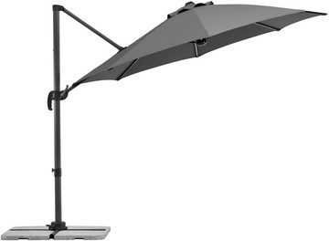 Schneider Schirme Ampelschirm Rhodos Blacklight, mit Schutzhülle und Schirmständer, ohne Wegeplatten
