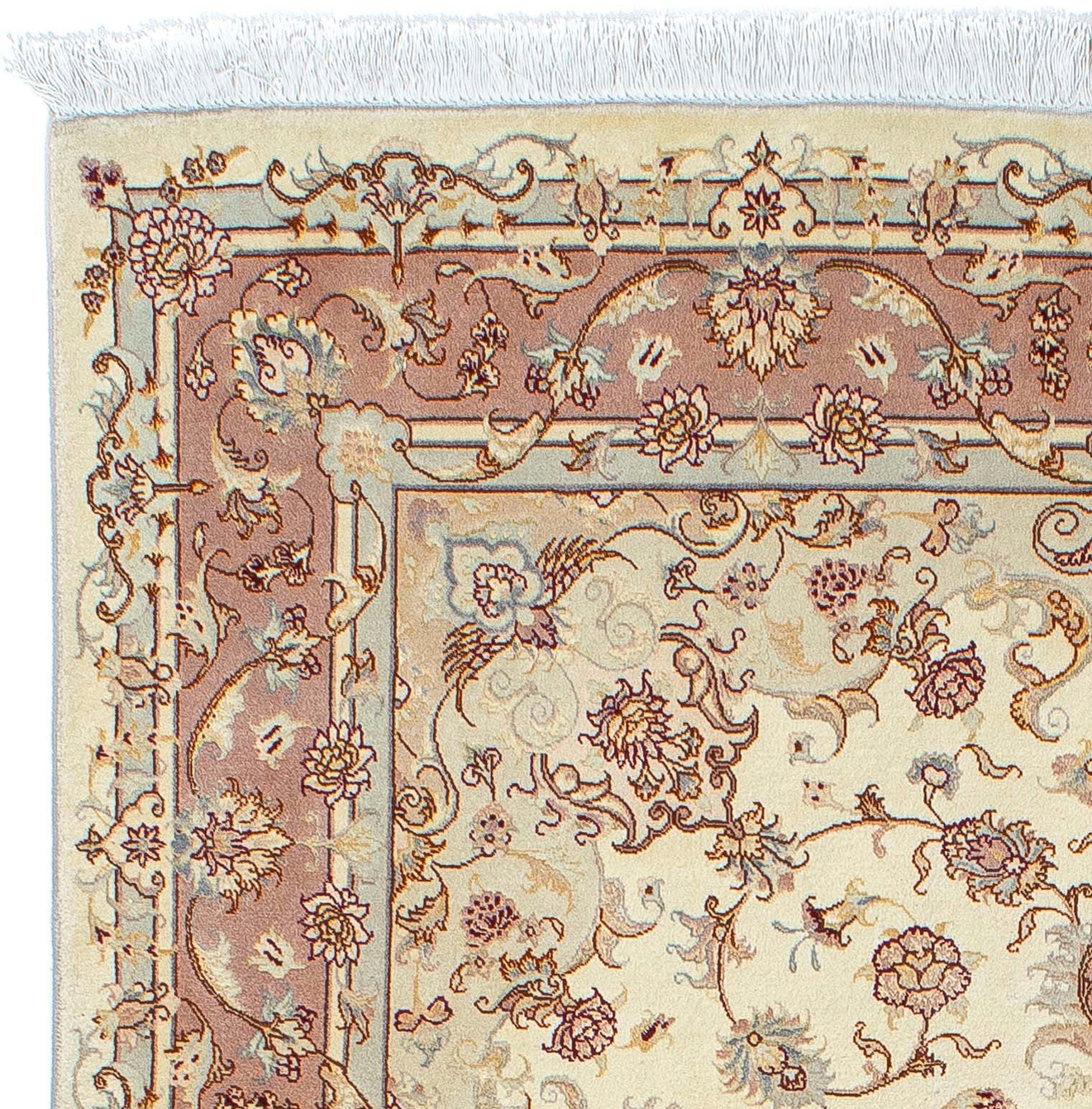 Zertifikat mm, Perser Einzelstück 7 - - 196 Royal Orientteppich - - Höhe: Täbriz x mit Handgeknüpft, Wohnzimmer, cm beige, rechteckig, 149 morgenland,
