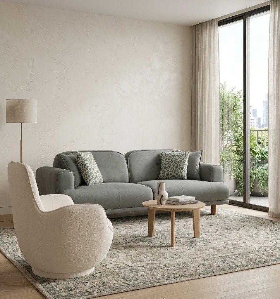 Xlmoebel Polstergarnitur Sofa Sessel Grau Wohnzimmer modern bequem komfortabel, (2-tlg., 2-tlg)