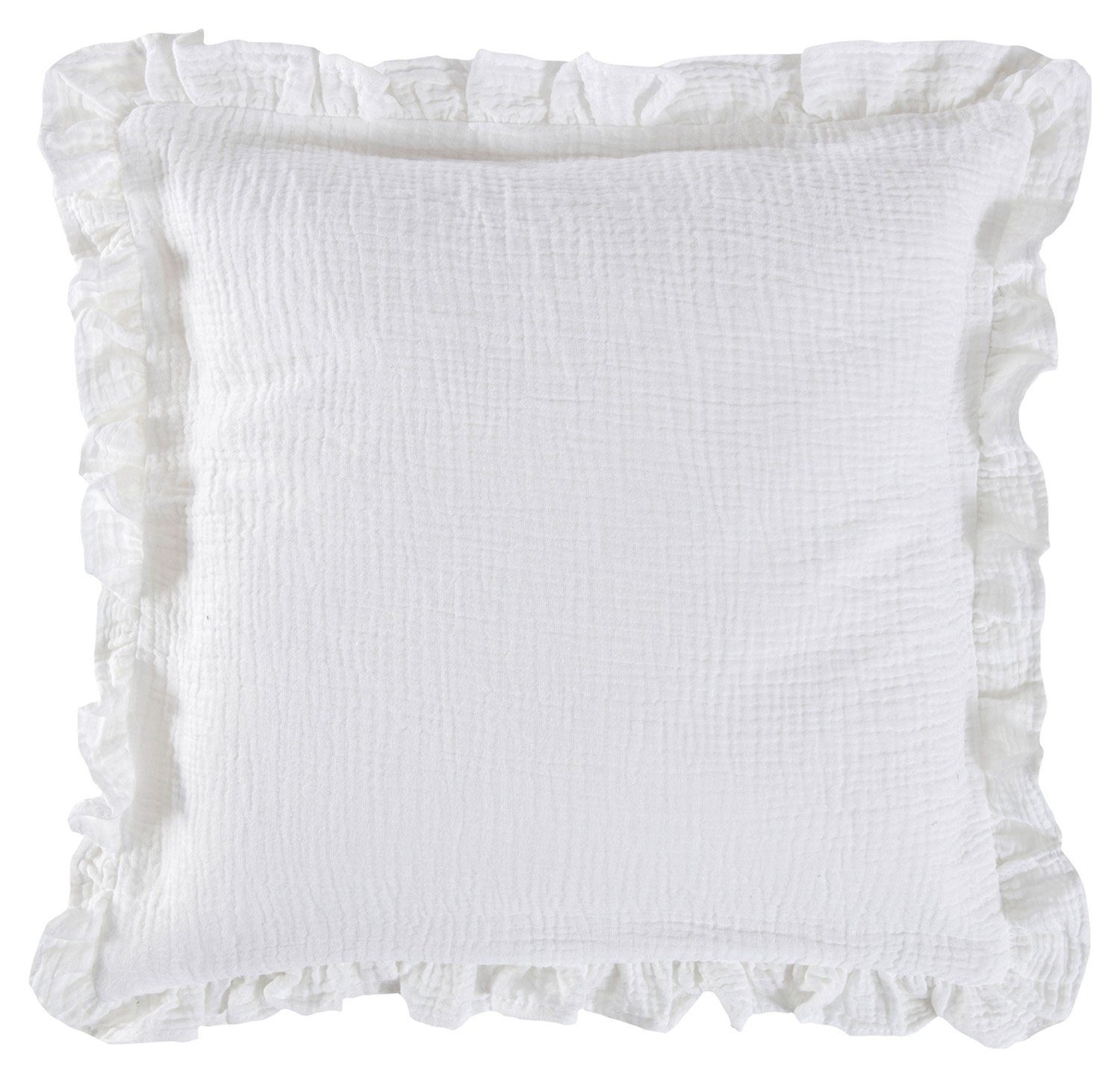 Kissenhülle KARLOTTA, Weiß, Unifarben, Baumwolle, 40 x 40 cm, Magma Heimtex (1 Stück)