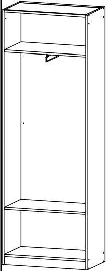 Minosa Garderobenschrank mit cm Spiegel, weiß-weiß 69 Breite rauch