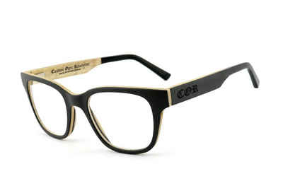 COR Brille COR014 Holzbrille, Bügel mit Flex-Scharnieren