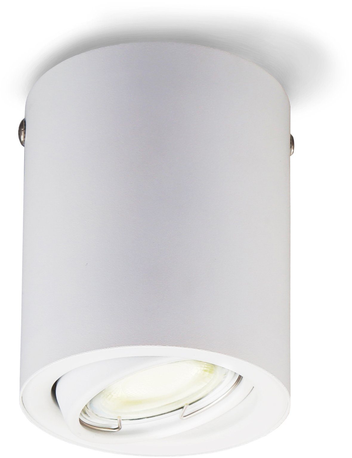 B.K.Licht LED Aufbaustrahler, LED 5W weiß 400lm Aufbauleuchte, Warmweiß, inkl. wechselbar, 3.000K, Deckenspot, schwenkbar