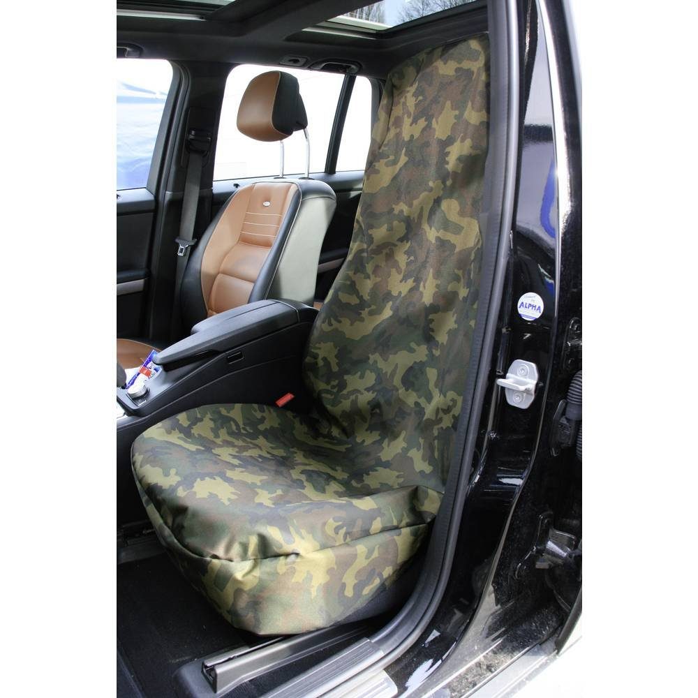 IWH Autositzschutz Military Comouflage, Set, 2-tlg., Sitzschoner in  Universal-Größe mit integrierter Kopfstütze