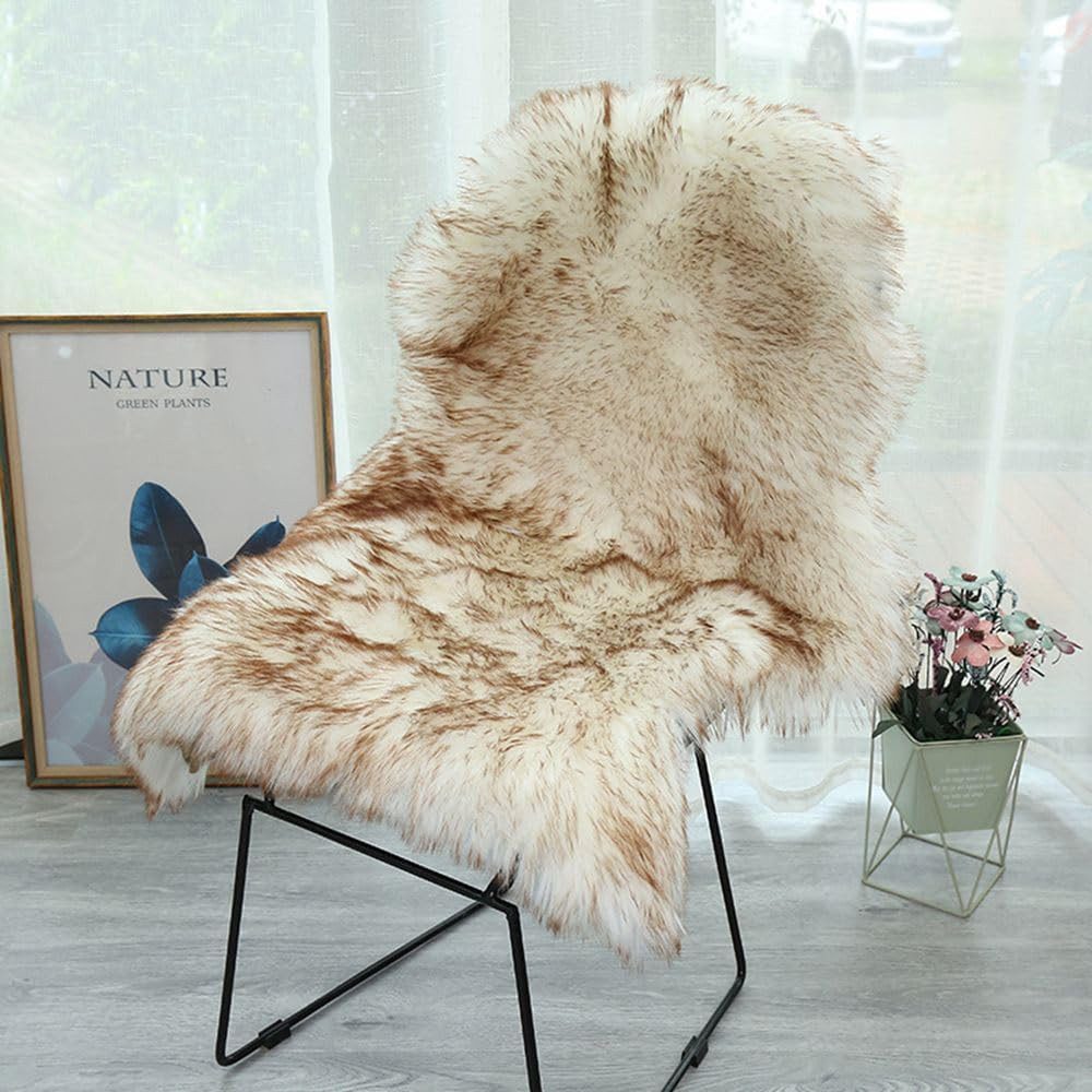 FELIXLEO Teppich Kunstfell Teppich 60x100cm Flauschig Schaffell Nachahmung Wolle Matte – Bild 4 von 5