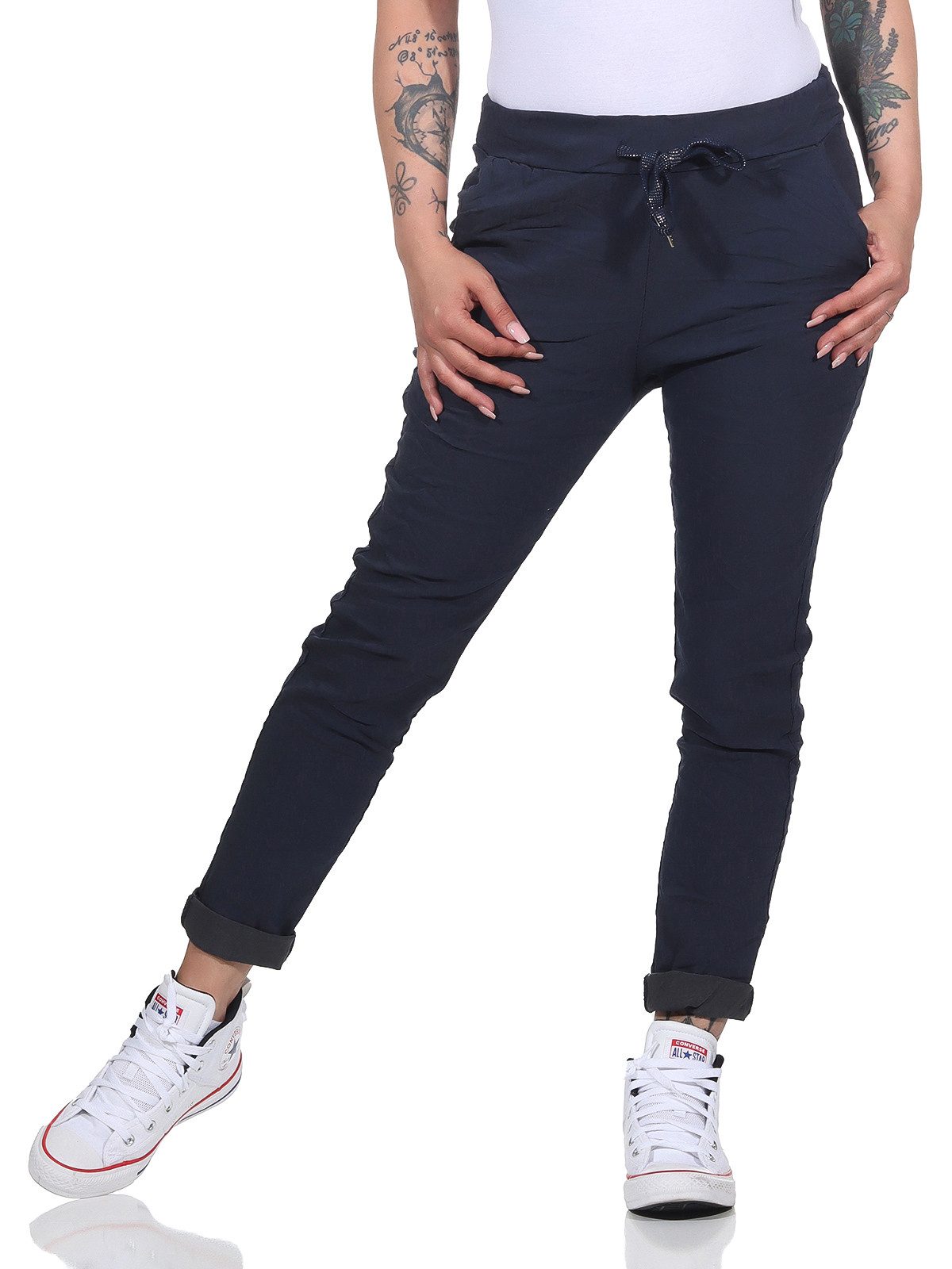 CLEO STYLE Jogginghose Damen Jogginghose 8115 42-46 Dunkelblau