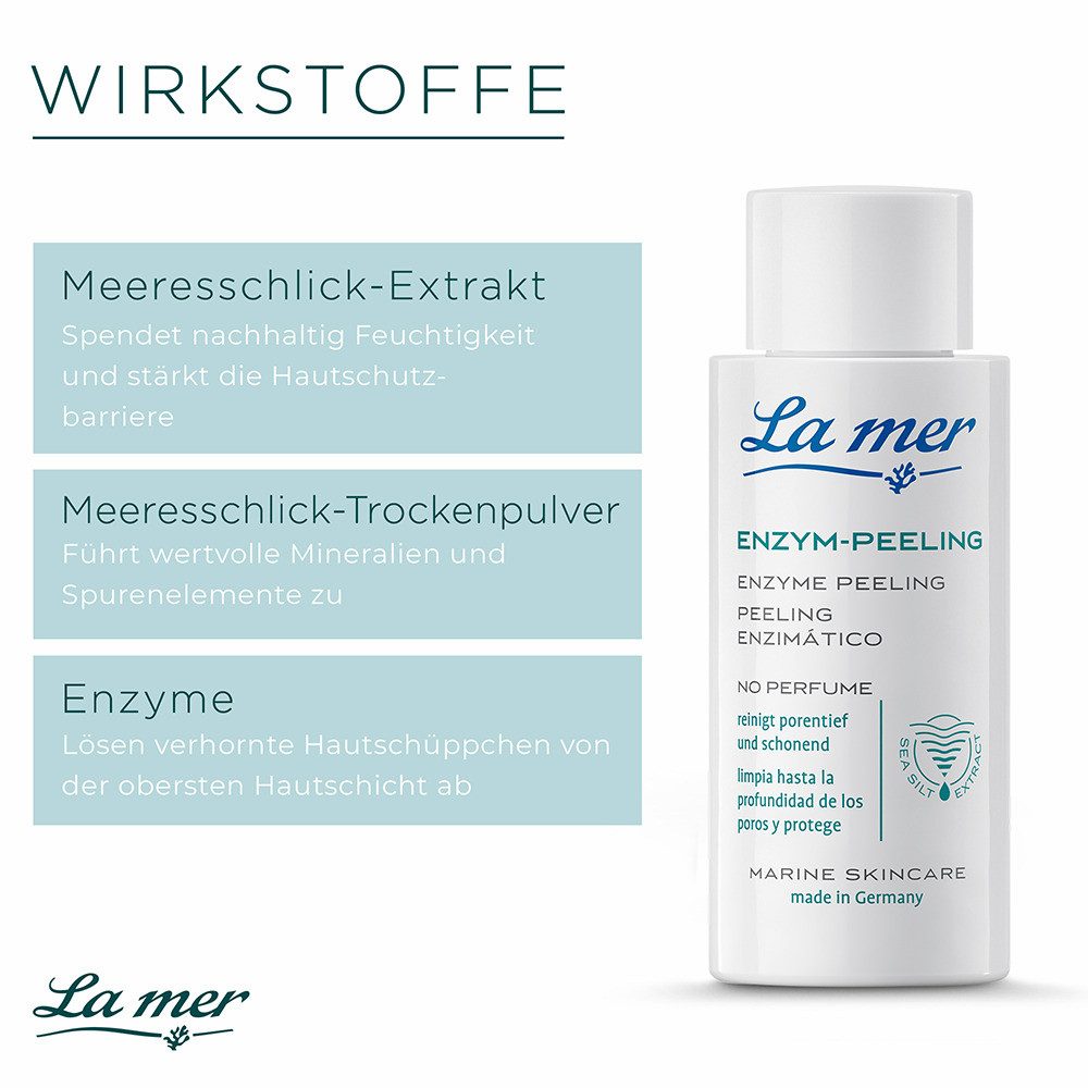La mer Gesichtspeeling Enzym-Peeling – sanftes Peeling ohne Parfum, Schonend klärend mit Meeresschlick für ein ebenmäßiges Hautbild
