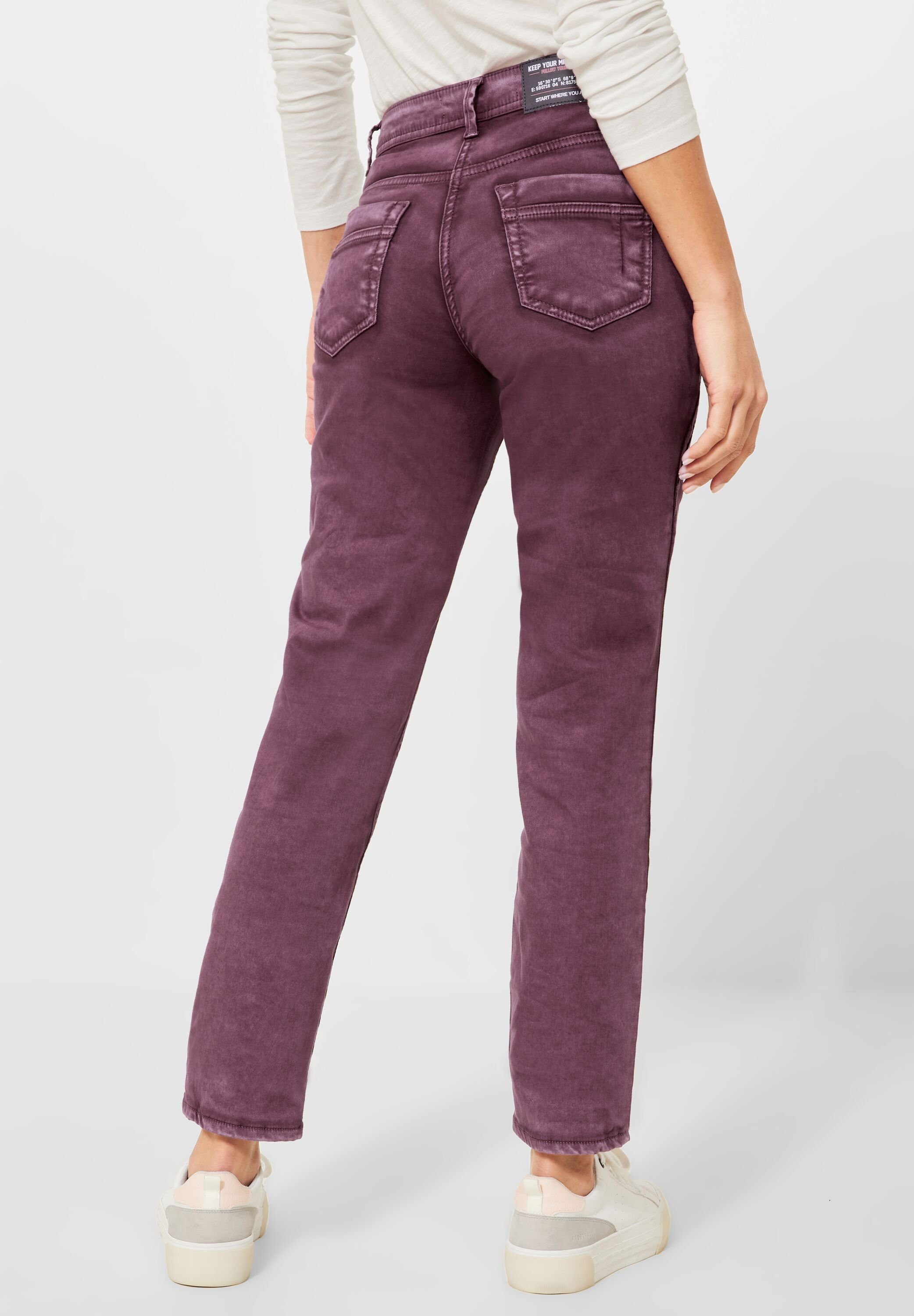 Style red Cecil Stoffhose 4-Pocket grape