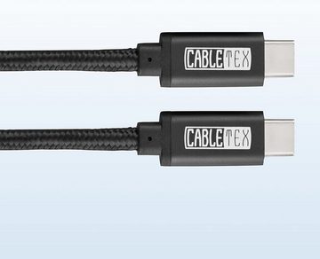 CABLETEX USB C Kabel für Computer, Tablets und Smartphones, MacBook Pro USB-Kabel, USB-C, USB-C (200 cm), Robuster Nylonmantel, 5 Gbit/s, USB 3.2 Gen1