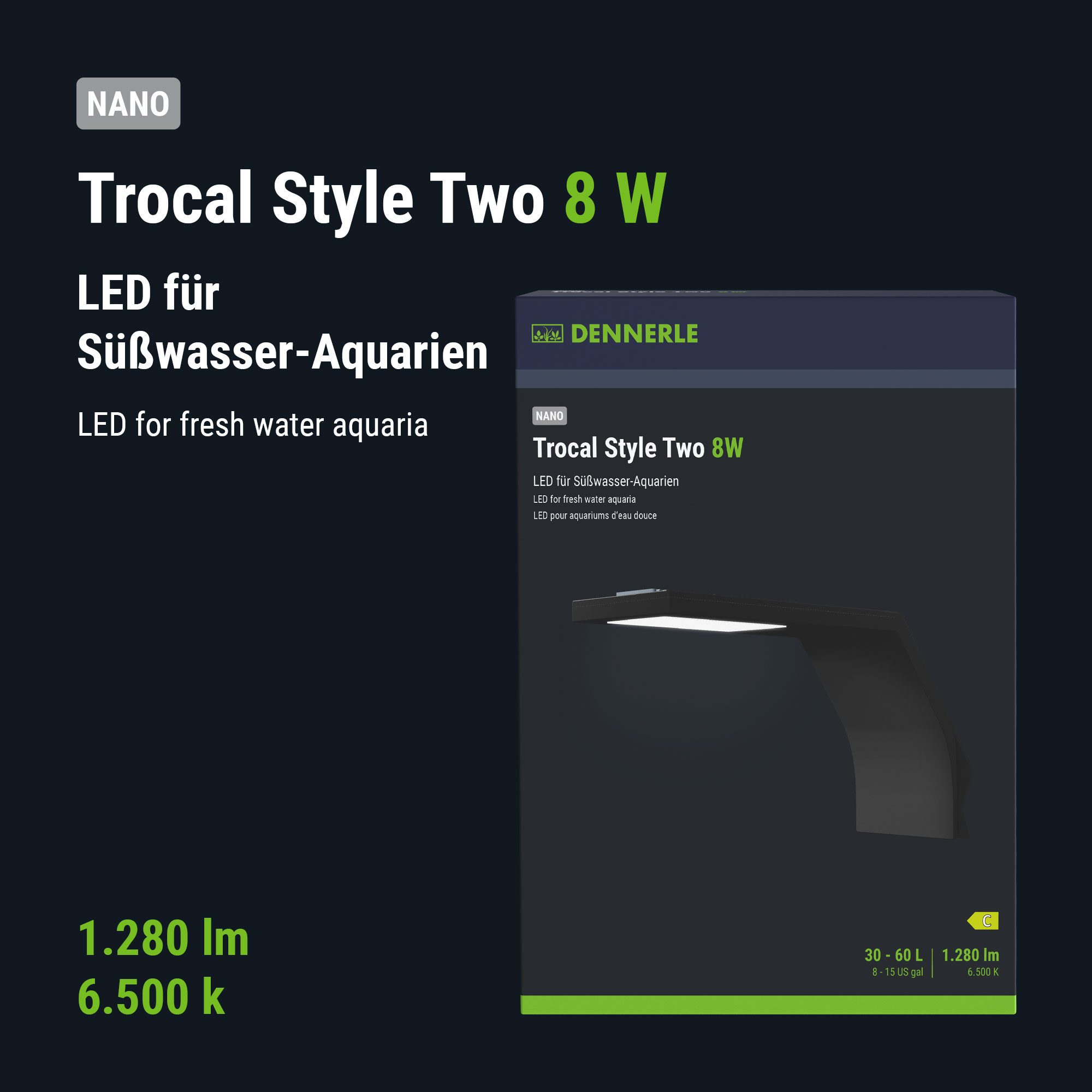 Thumbnail - DENNERLE LED Aquariumleuchte Trocal Style Two, LED fest integriert