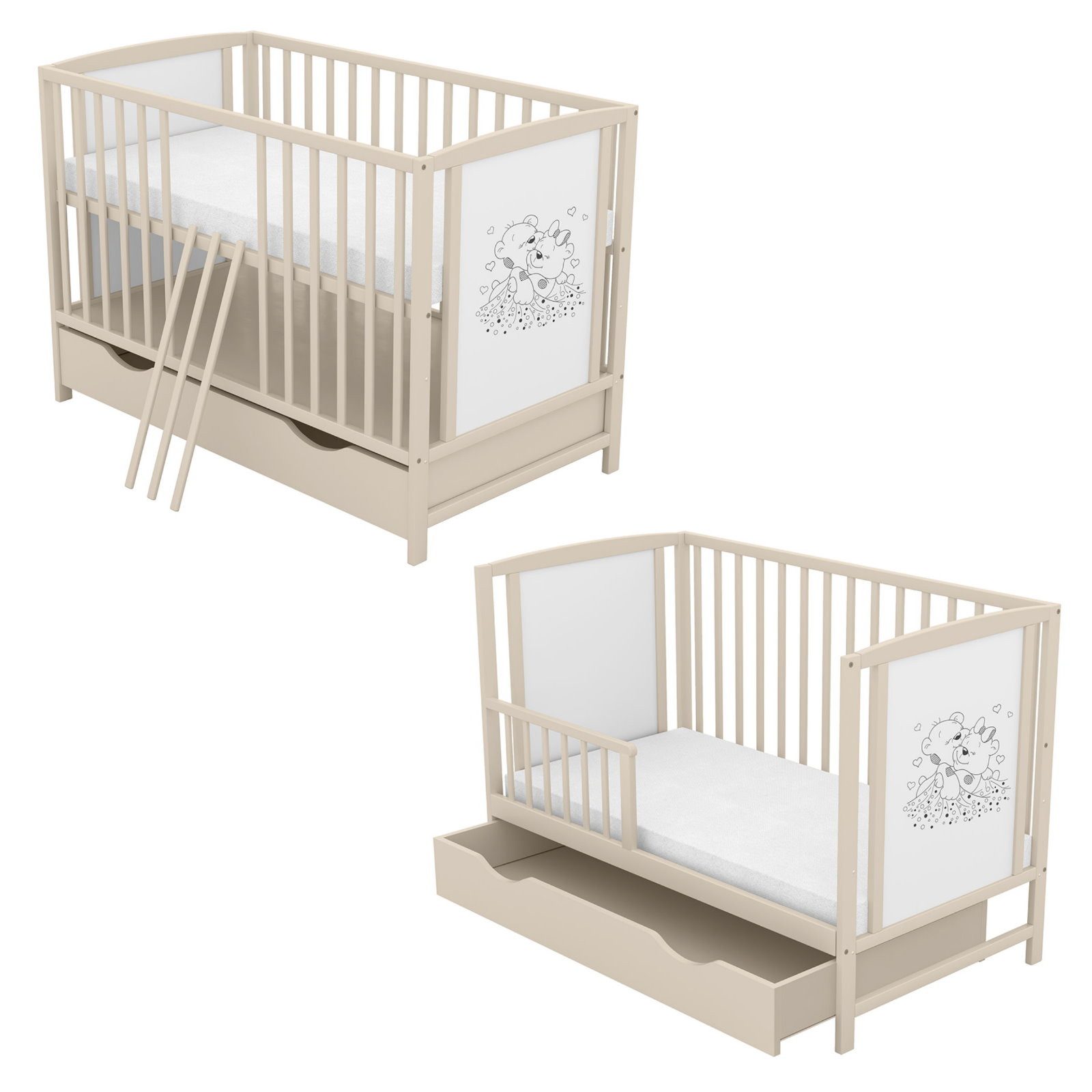 Baby-Delux Babybett Mia Bettkasten Schutzgitter, Kinderbett günstig online kaufen