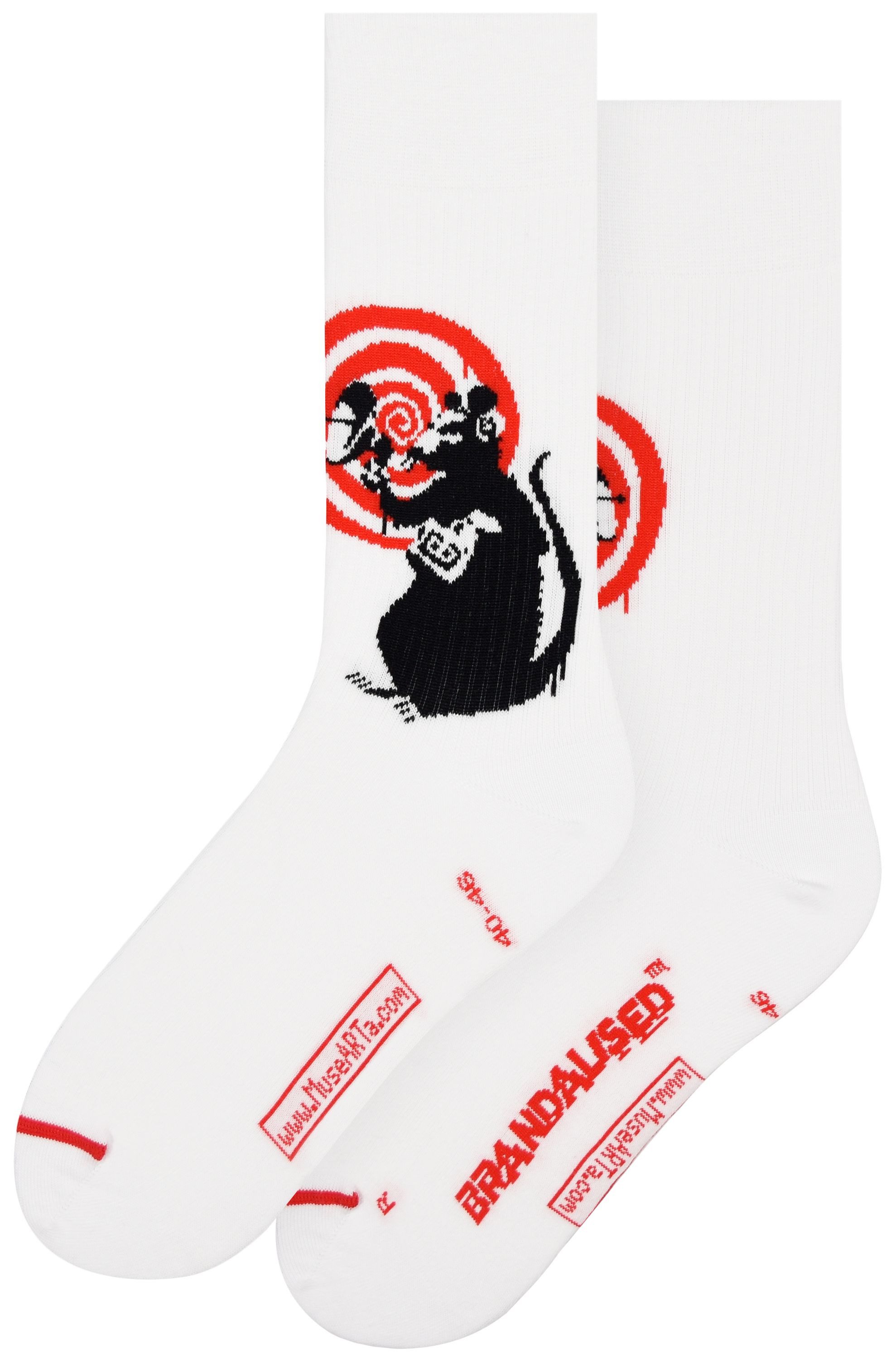 MuseARTa Langsocken The world's most famous Graffiti - Radar Rat (Packung, 1-Paar, 1 Paar) Kunstwerke Socken Strümpfe, Herren oder Damen Socken Kunst-Motiv