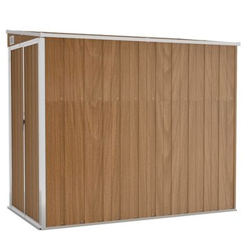 vidaXL Gartenhaus Anbauschuppen Braun 118x194x178 cm Verzinkter Stahl