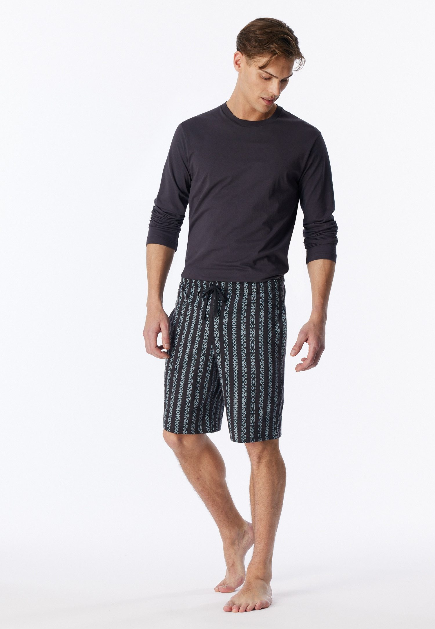 Schiesser Pyjamahose Mix + Relax mit seitlichen Taschen, Single-Jersey Qualität