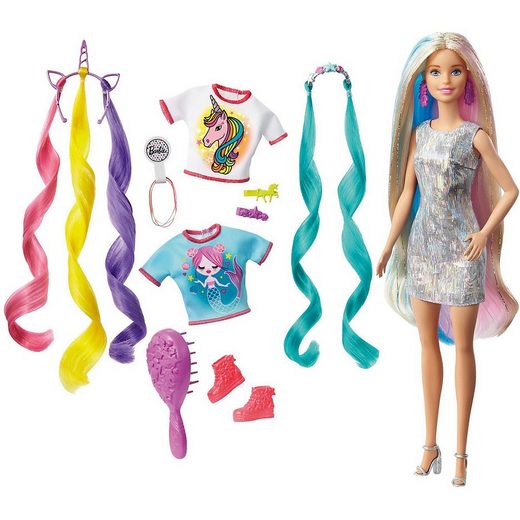 Mattel® Anziehpuppe »Barbie Fantasie-Haar Puppe (blond), Meerjungfrau-«