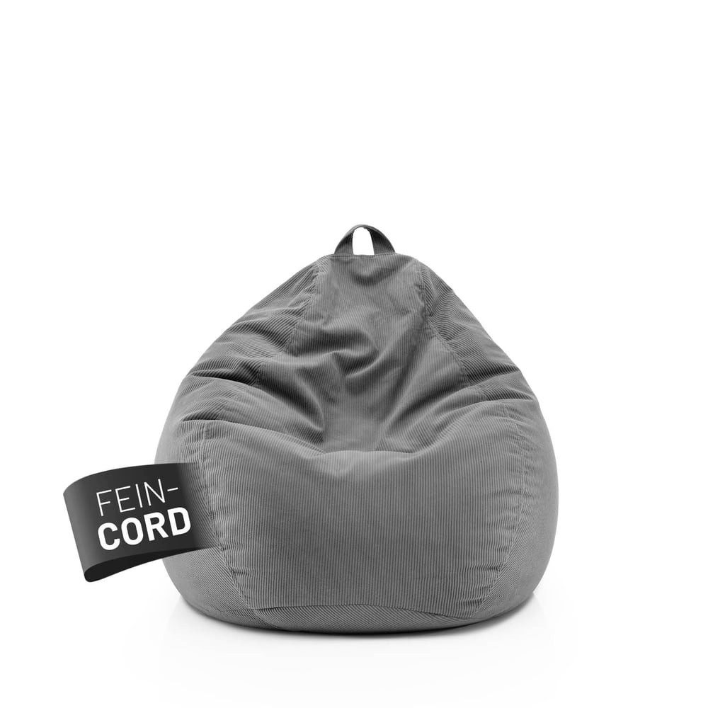 Lumaland Sitzsack Comfort Line Sitzsack Fein Cord M, 120 L - bequemer Indoor Sofa Sessel, ideal zum Pouf - EPS Perlen Bean Bag mit Füllung - Indoor Sitzsessel