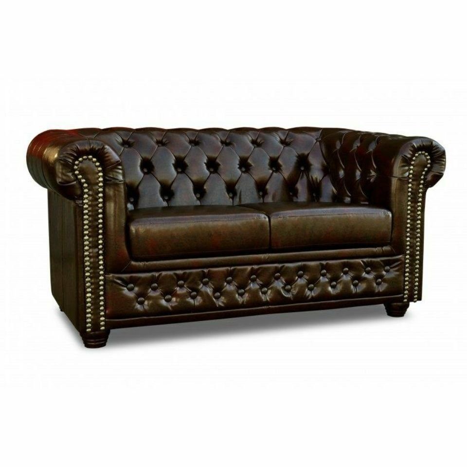 JVmoebel Sofa Brauner Luxus Chesterfield 2-Sitzer Couch Klassisches Sofa Design Neu, Made in Europe