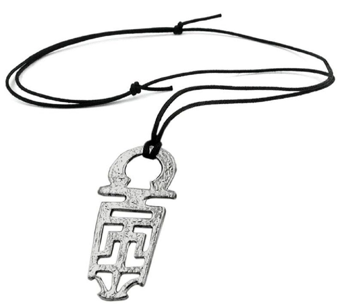 unbespielt Collier Kette mit Zinn-Anhänger Schlüssel 100 cm, Modeschmuck für Damen und Herren