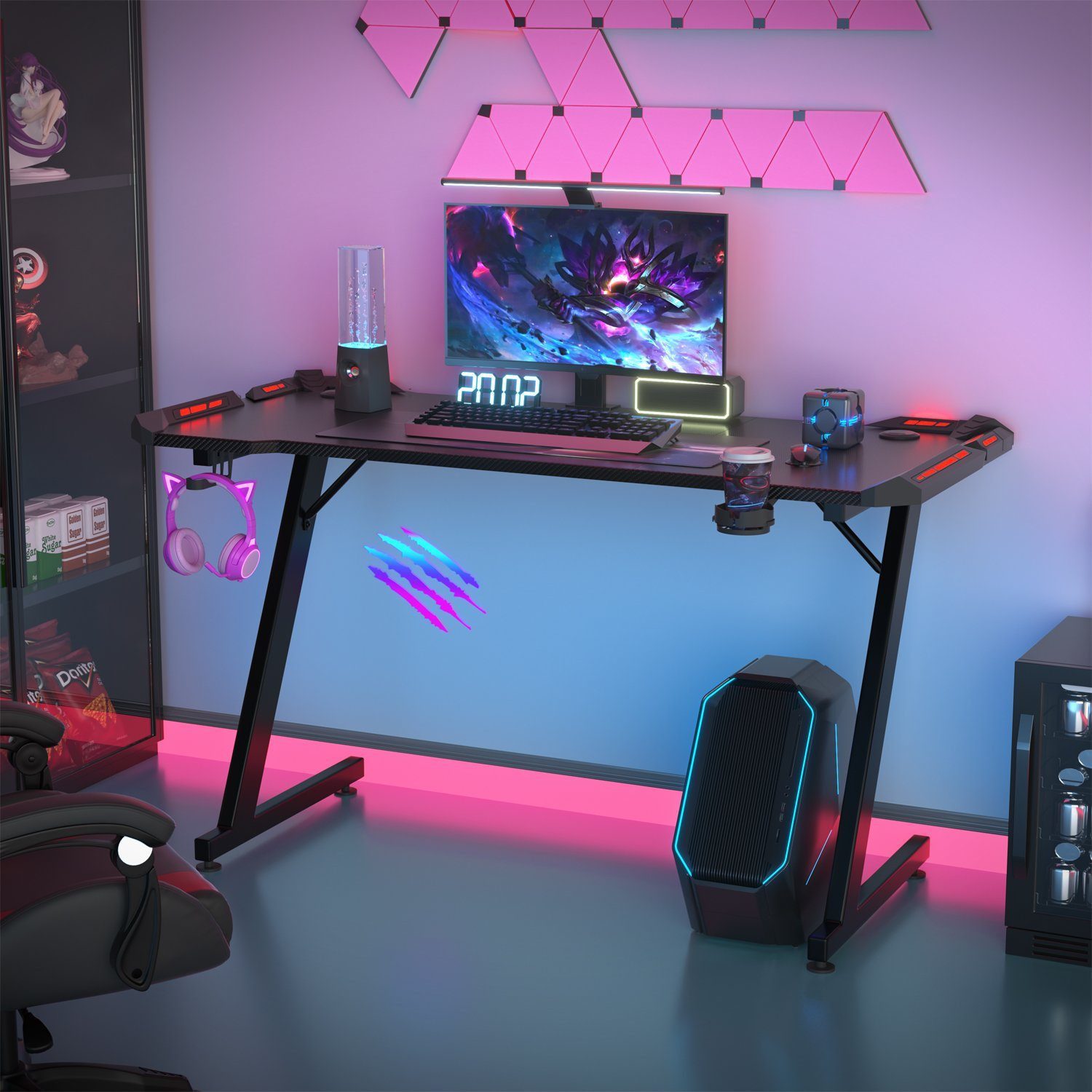 HOMALL Gamingtisch LED Gaming Tisch,Computertisch,mit RGB Lichtern 120/140/ günstig online kaufen