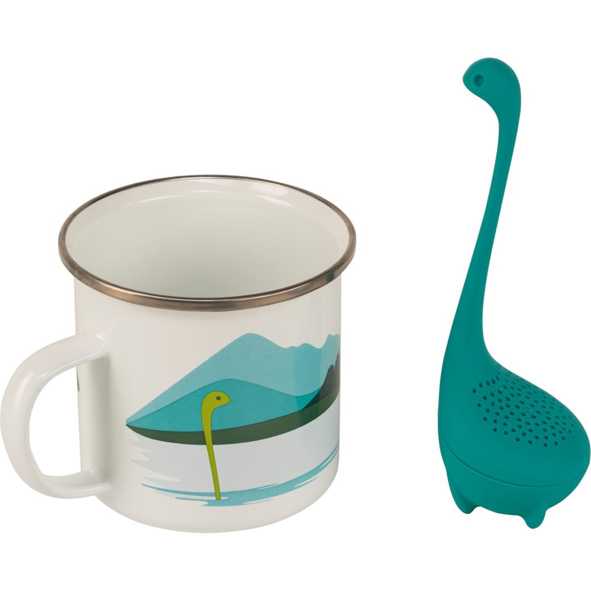 OTOTO Kaffeeservice Cup of Nessie Tasse mit Tee-Ei, Stahl / Silikon