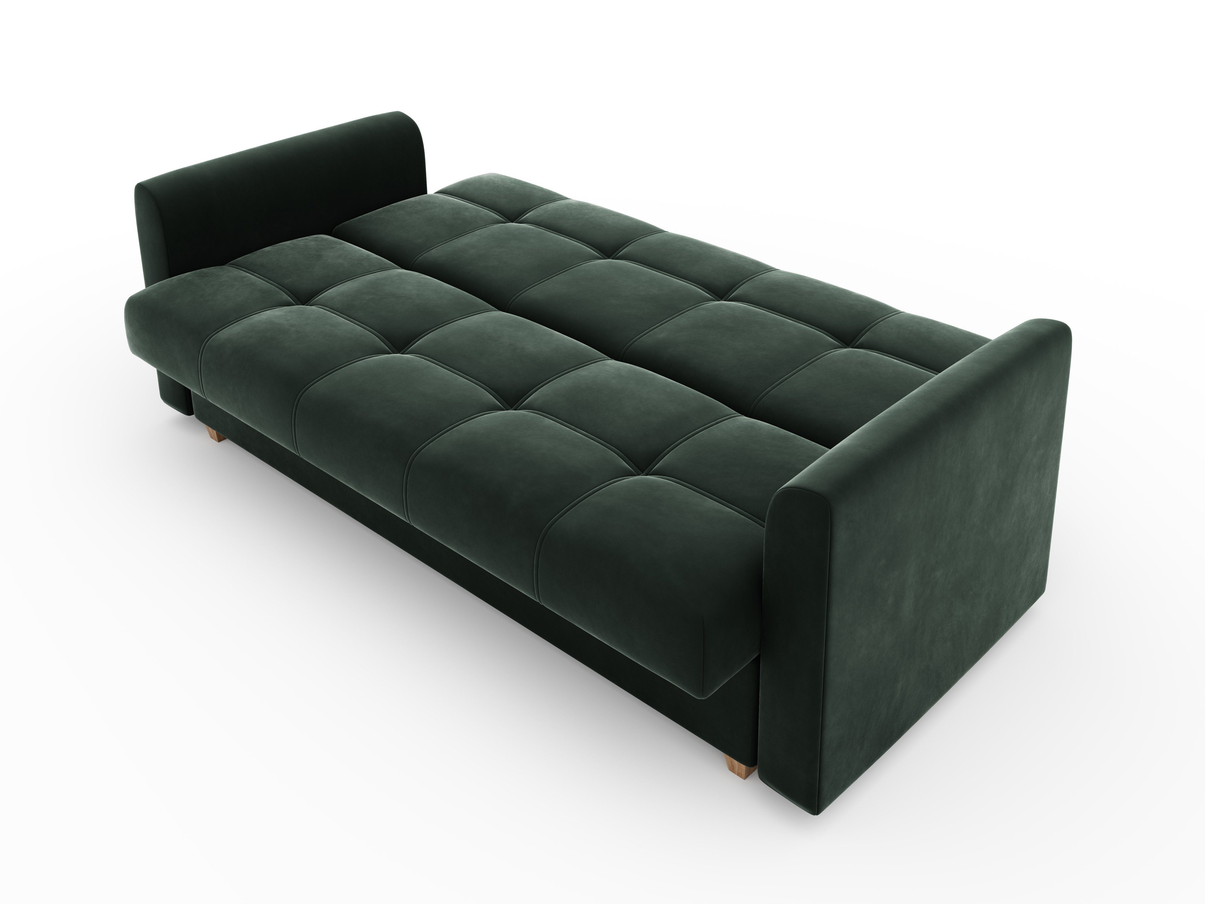 Schlafsofa, COUCH 215cm mit Schlaffunktion Sofa Graphit LENTO und pressiode Bettkasten