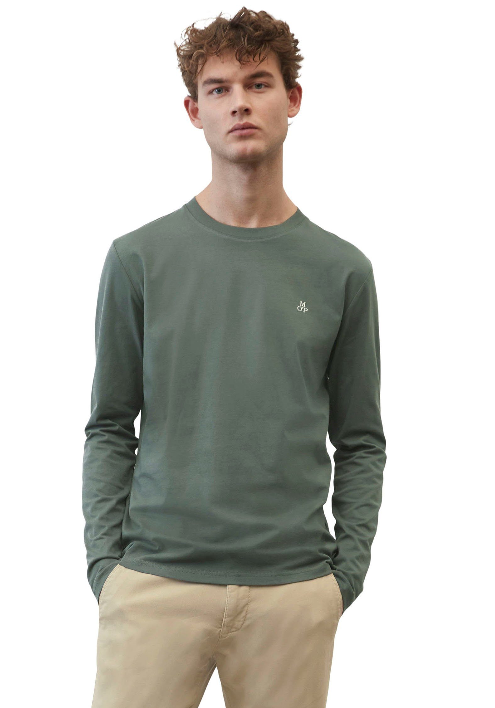 Marc O'Polo Langarmshirt mit dezentem mangrove Logo-Print vorne