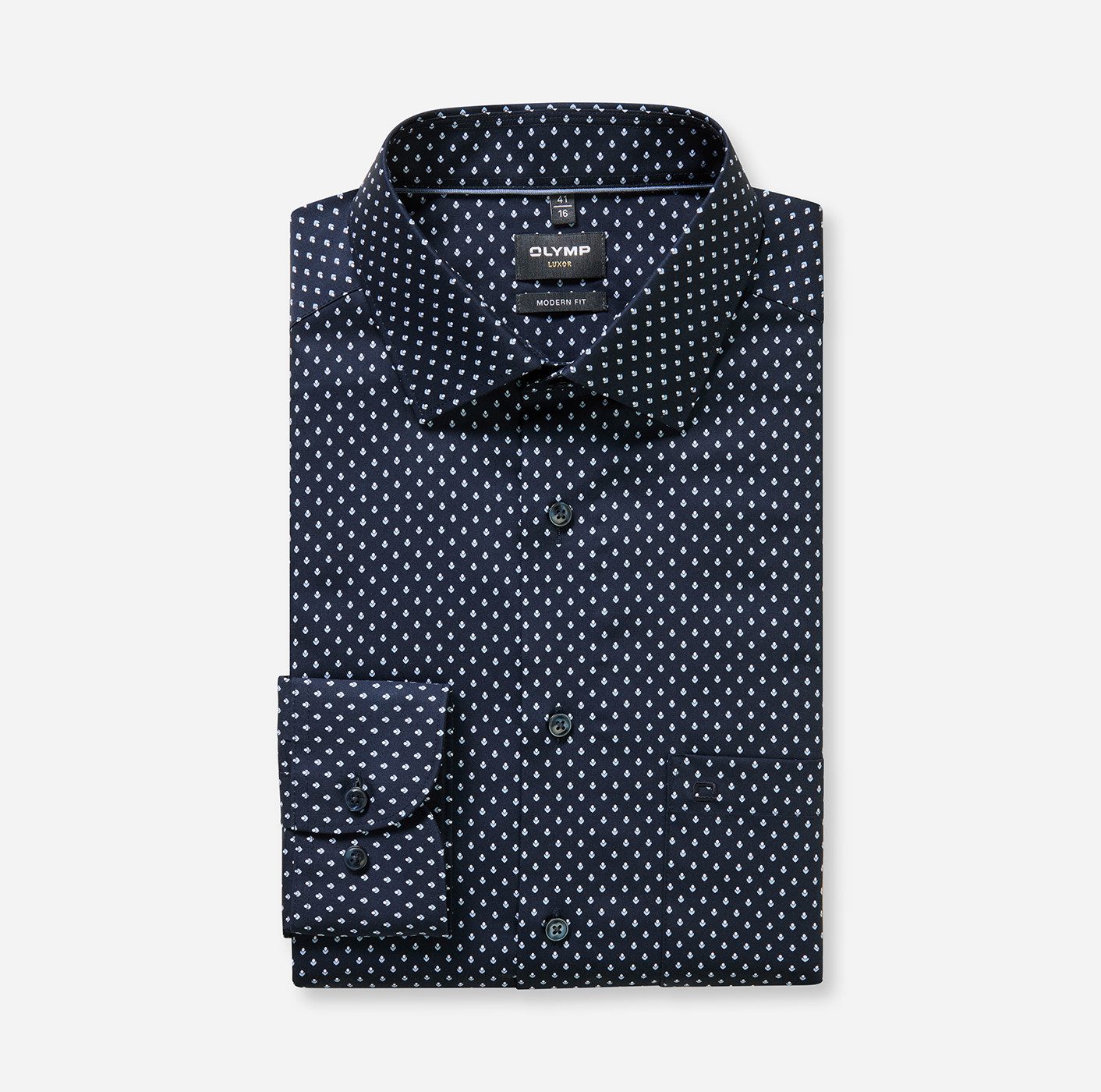 OLYMP Langarmhemd Luxor modern fit, New-Kentkagen, Businesshemd, extra langer Arm