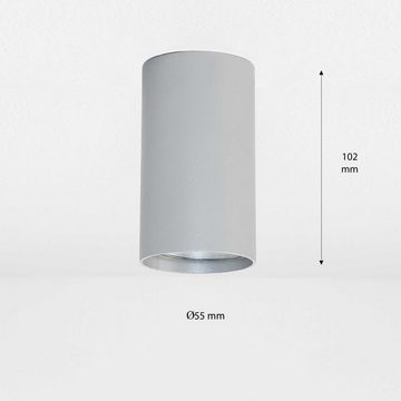 Licht-Erlebnisse Deckenleuchte EYE, ohne Leuchtmittel, Spot Strahler Silber Metall rund modern Aufbaustahler Flur Küche Lampe