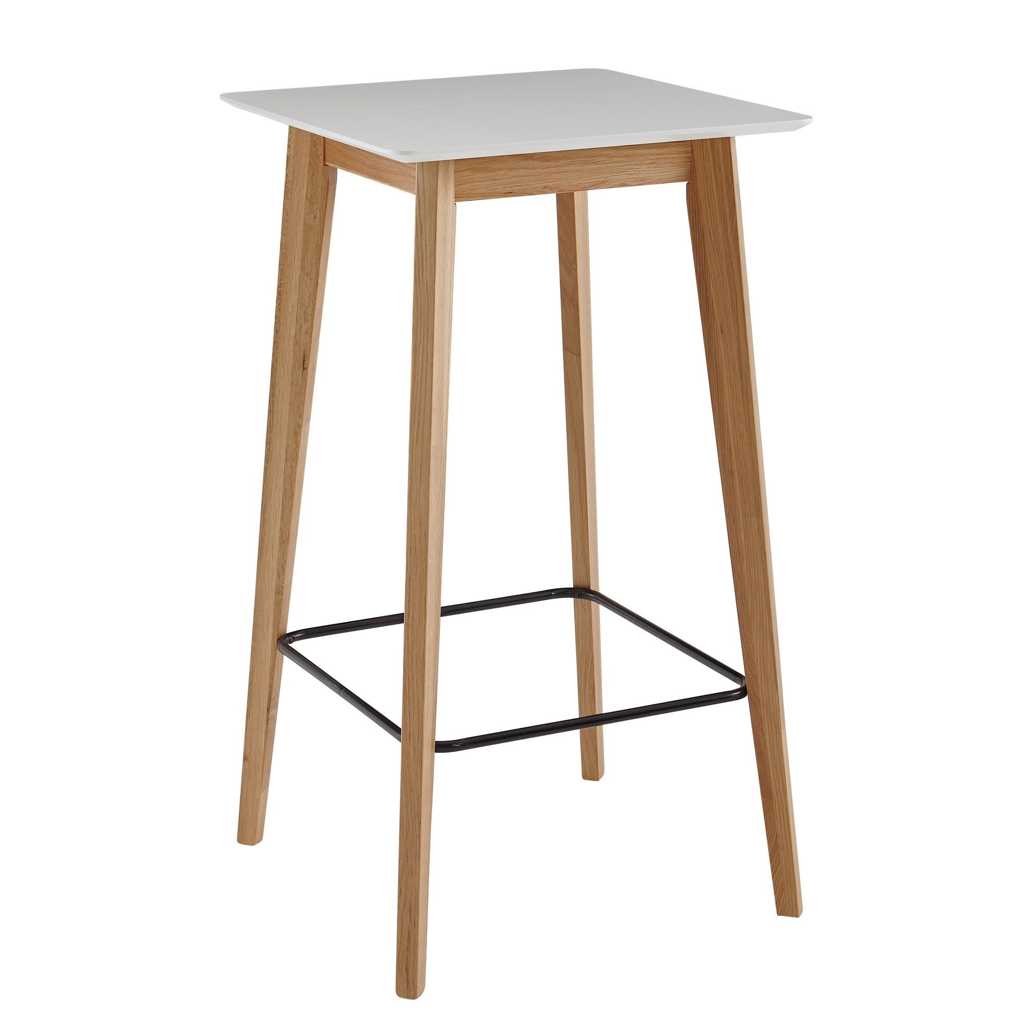 KADIMA DESIGN Bartisch Stehtisch 60x110x60 cm Weiß Eckig, Bartisch für 4 Personen, Moderner, Tisch für Bar, Design Partytisch Holz, Hochtisch Eiche Skandinavisch