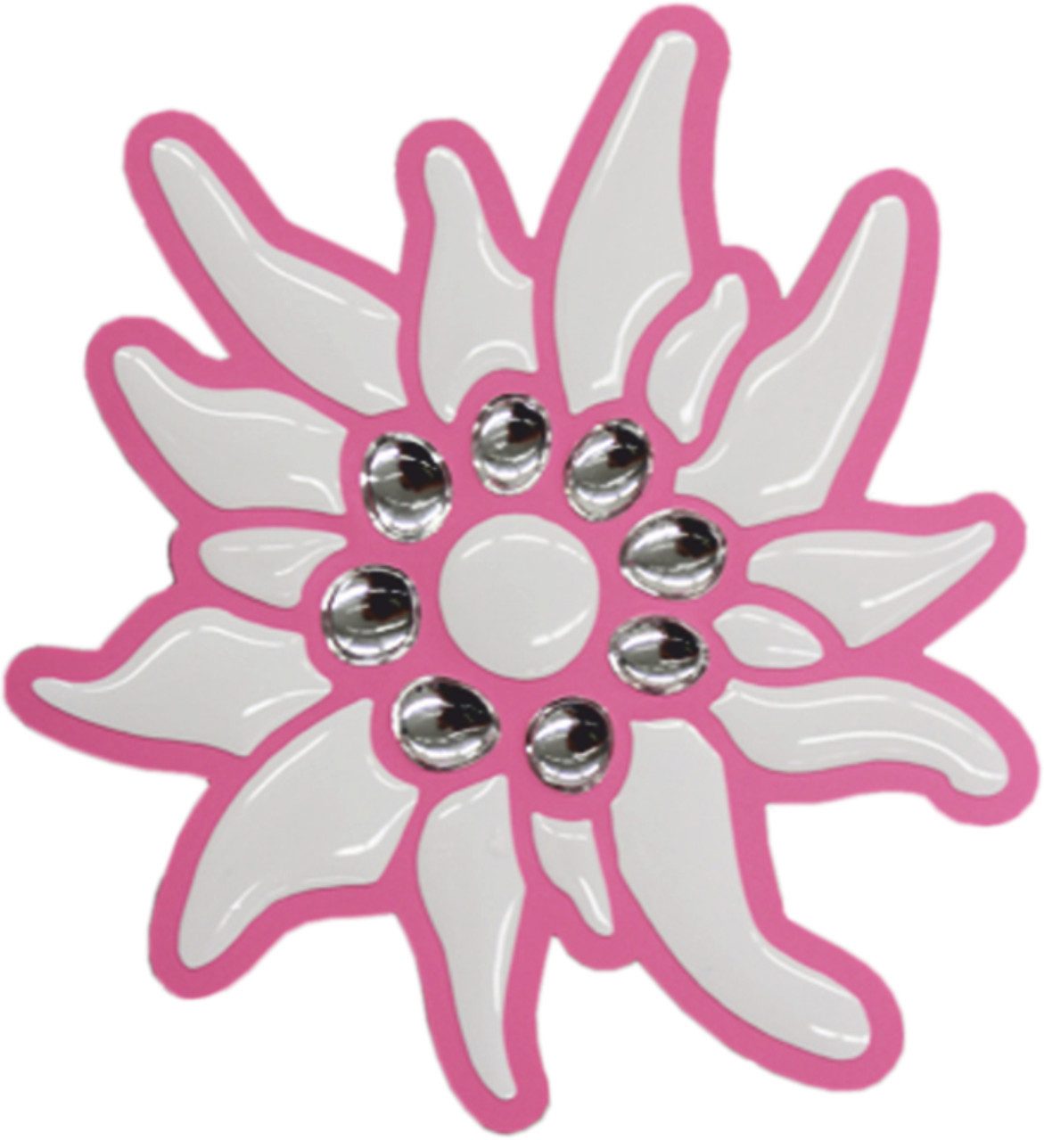 Hermann Schütz Aufkleber Hermann Schütz 3D-Chrome-Sticker Edelweiß