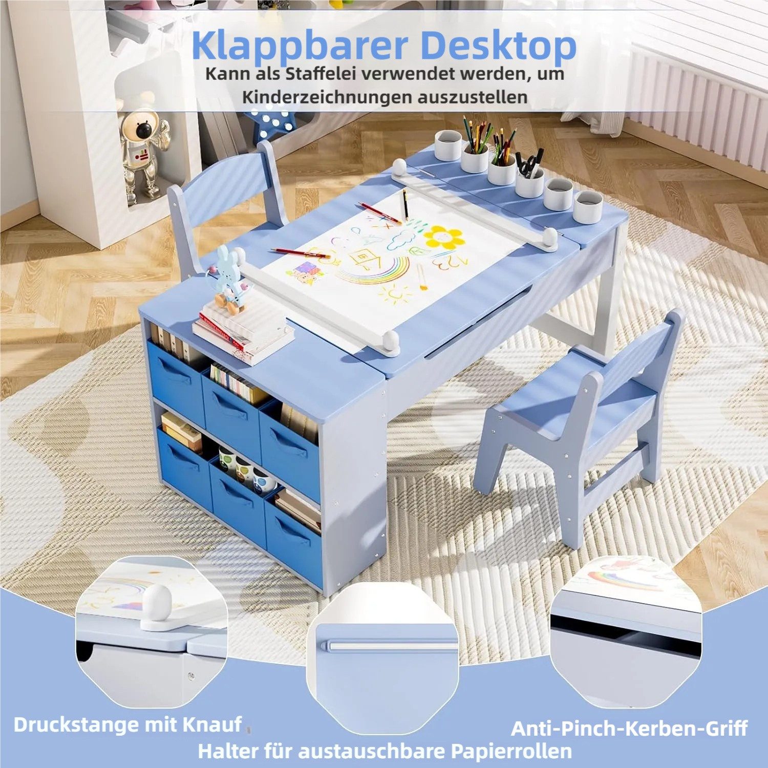 TLGREEN Kindertisch mit 2 Stühlen, Kinder günstig online kaufen