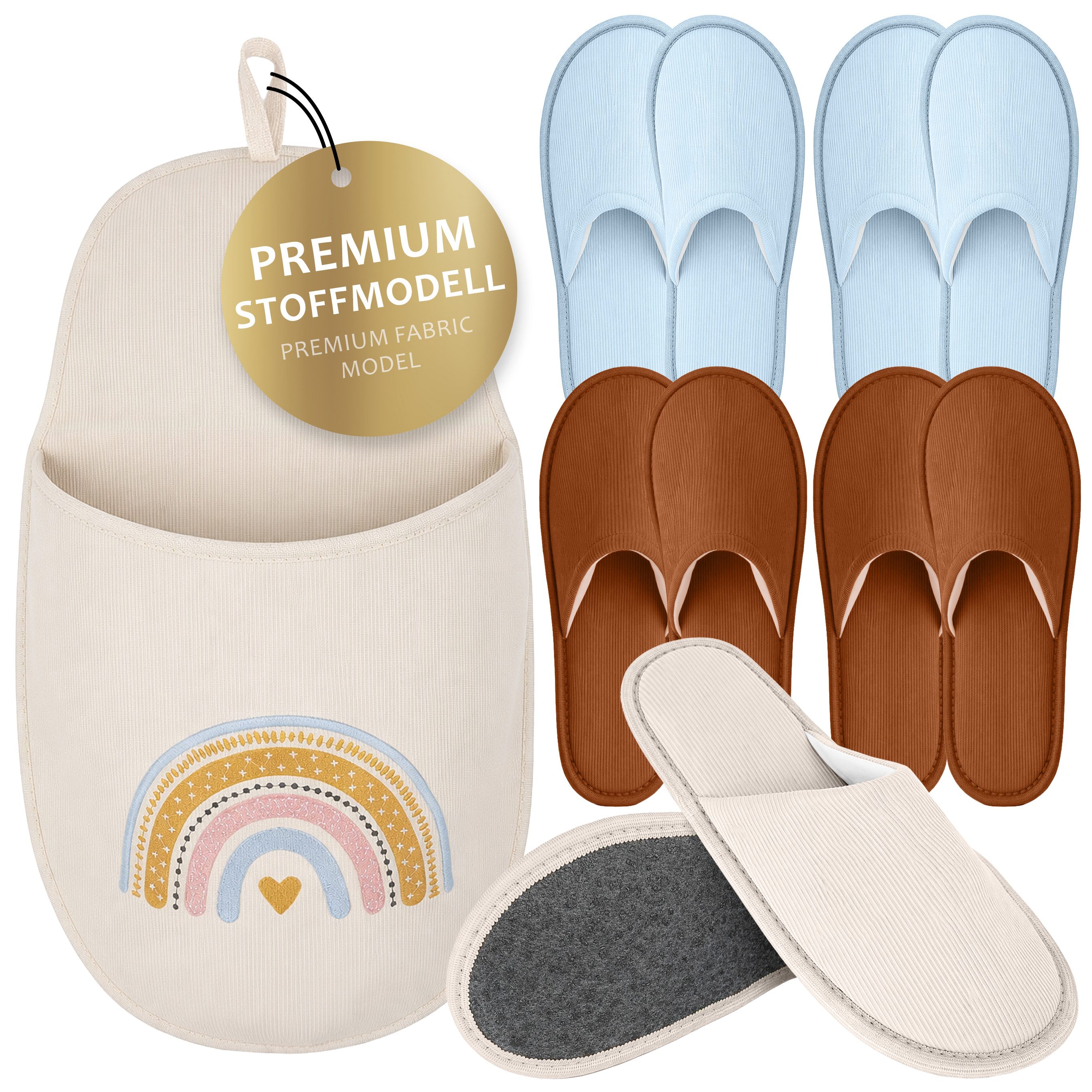 ONVAYA Premium Gästehausschuhe Set-Guest Slippers-Gästepantoffeln Unisex Plüsch Hausschuhe
