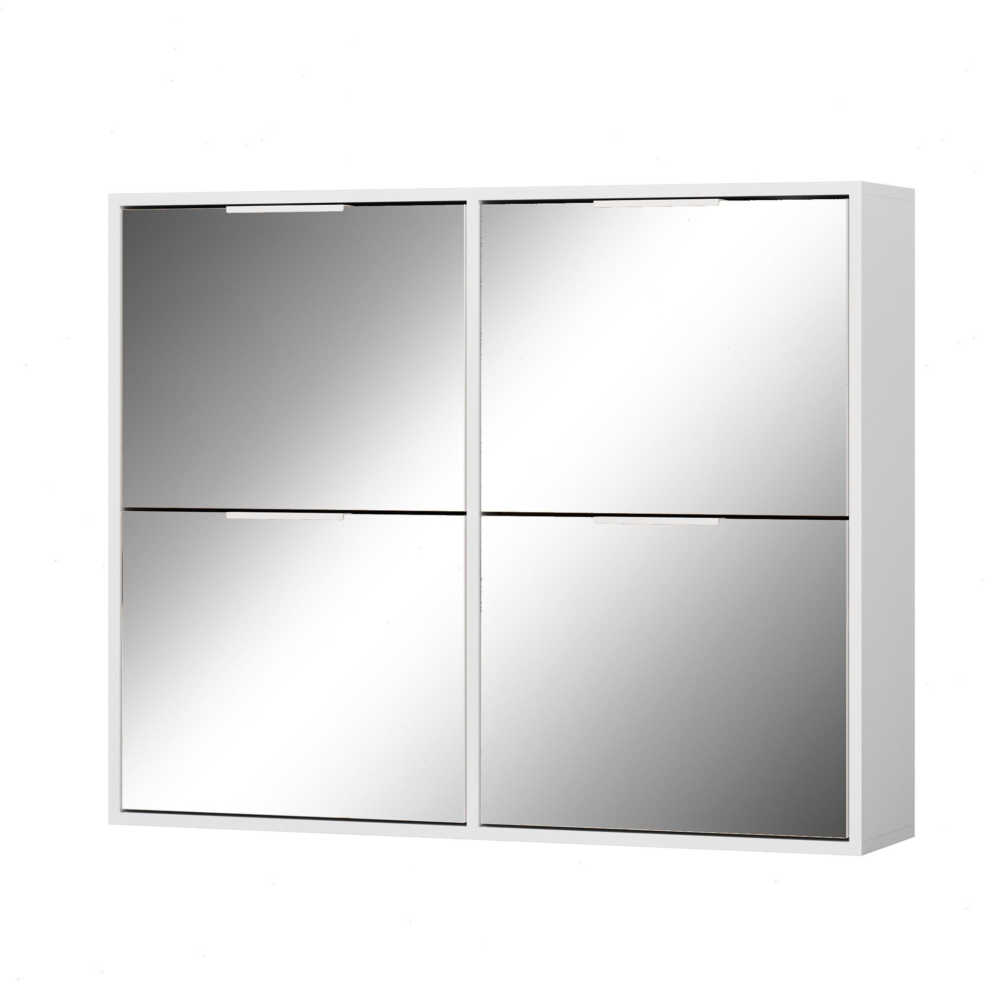 UEV Schuhschrank mit 4 Klappen Spiegelschuhschrank schmal Schuhkipper Schuh günstig online kaufen