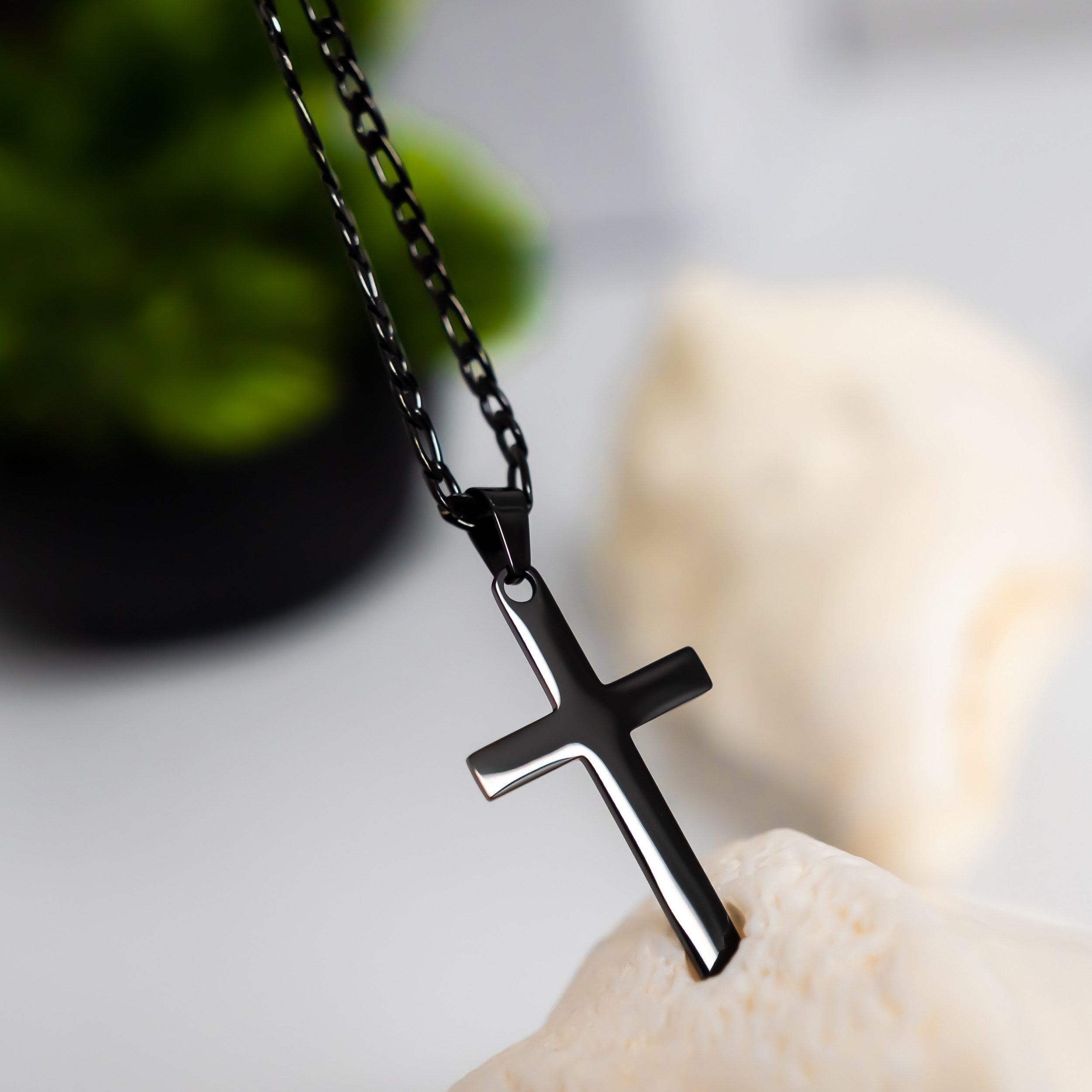 UNIQAL.de Kreuzkette UNIQAL Kreuz Halskette mit Anhänger Symbol (Edelstahl, Casual Style, Unisex, Basic, Deutsches Patent-und Markenamt), Kreuzanhänger