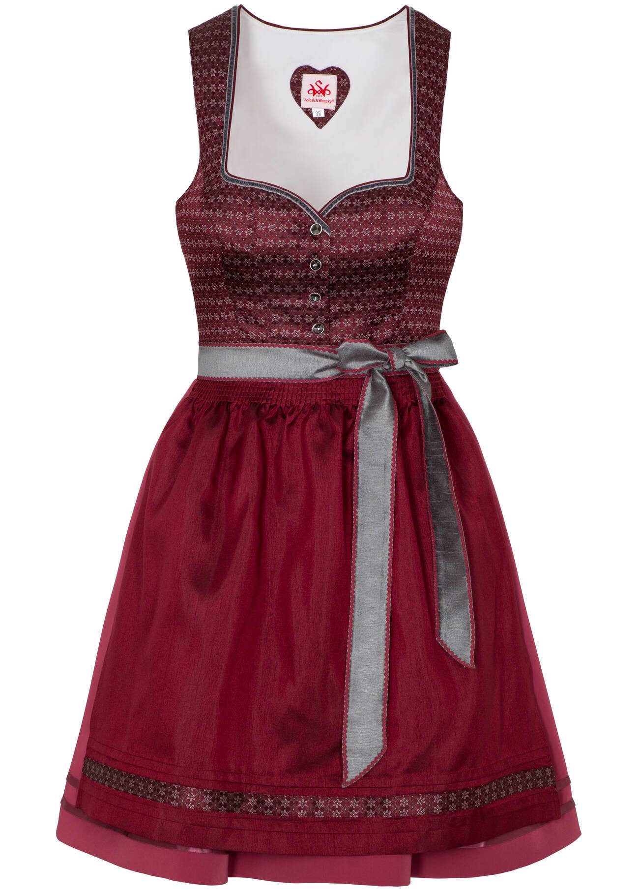 Spieth & Wensky Dirndl Wiga-Dirndl 2-teiliges Midi-Dirndl Kleid Dirndl Trachtenkleid