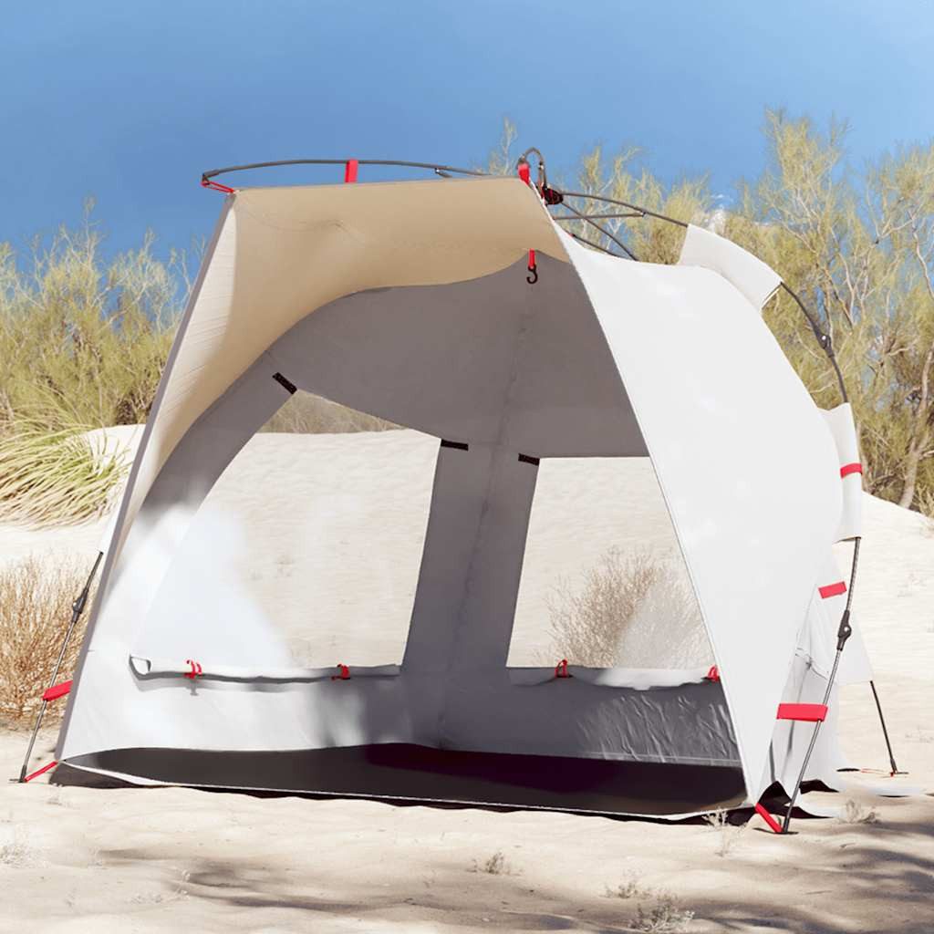 Strandmuschel Strandzelt Quick-Release 200x128x146 cm Grau