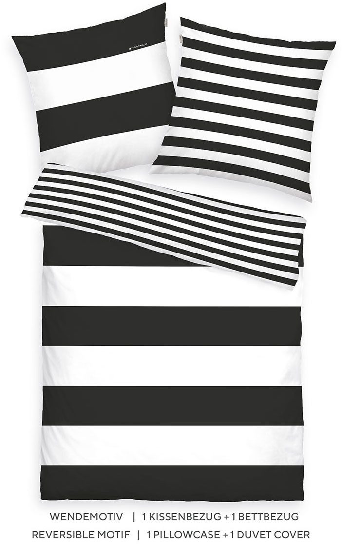 TOM TAILOR HOME Wendebettwäsche SIENA in Gr. 135x200cm, 155x220cm oder 200x220cm, Renforcé, 2 teilig, gestreifte Bettwäsche aus Baumwolle, Bettwäsche mit Wendeoptik