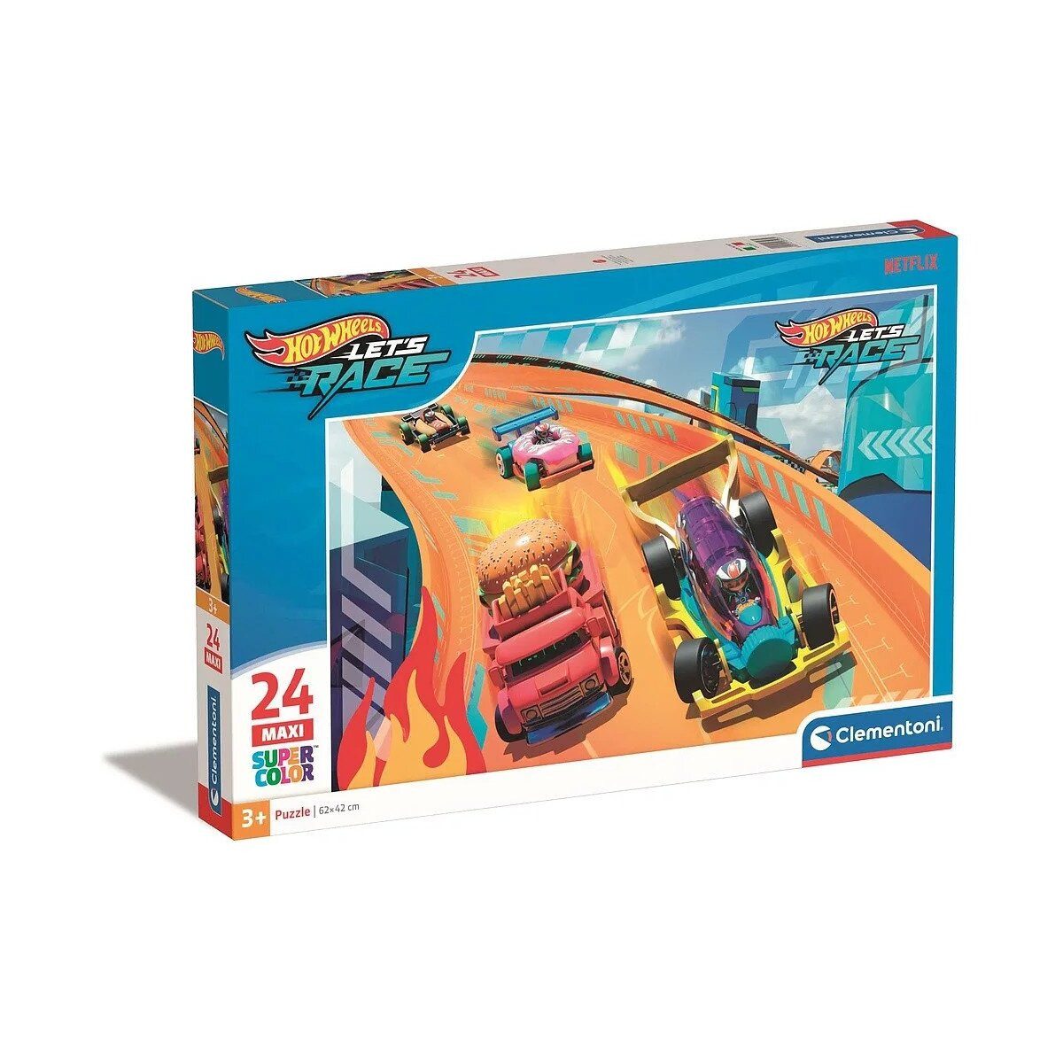 Lernspielzeug Hot Wheels Fire Track 24-teilige Maxi-Puzzle Clementoni