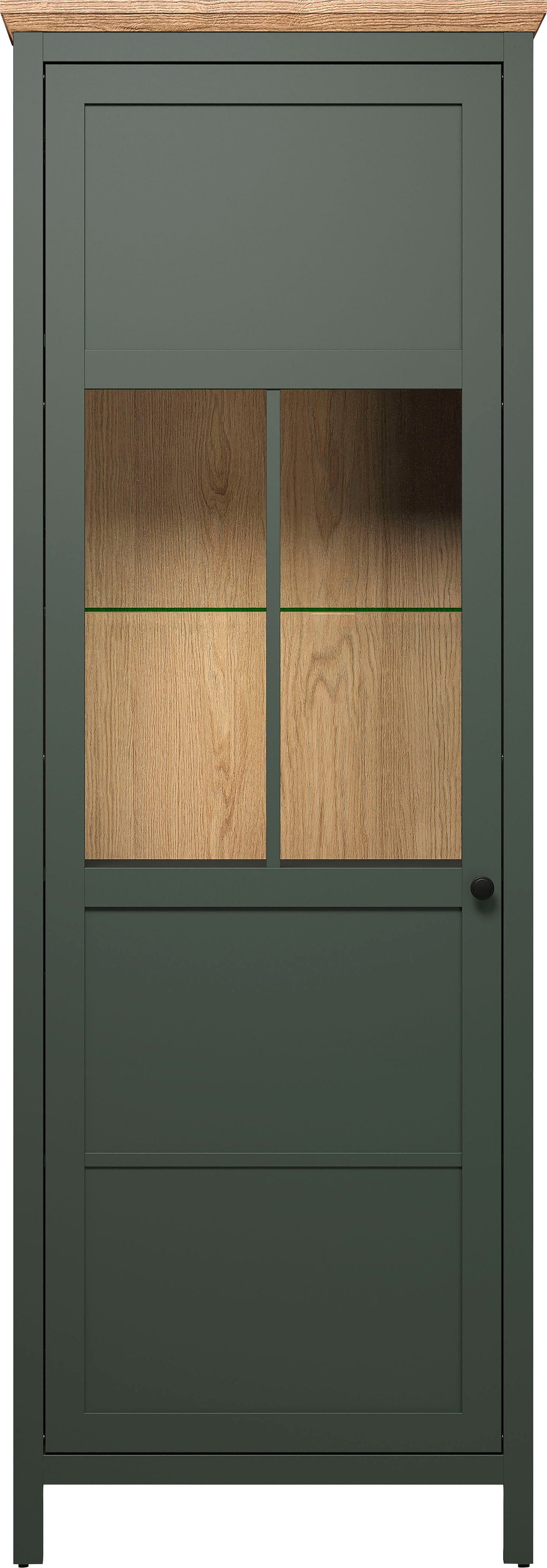 Home affaire Vitrine Vienna (1-St) Standvitrine mit Beleuchtung und 5 Fächern im Landhausstil