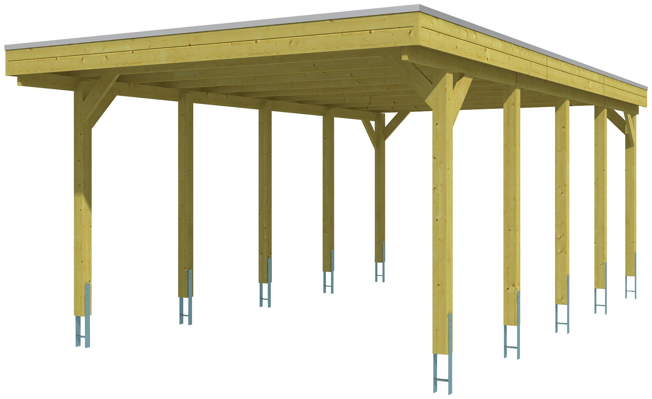 Skanholz Einzelcarport Friesland, BxT: 397x708 cm, 207 cm Einfahrtshöhe