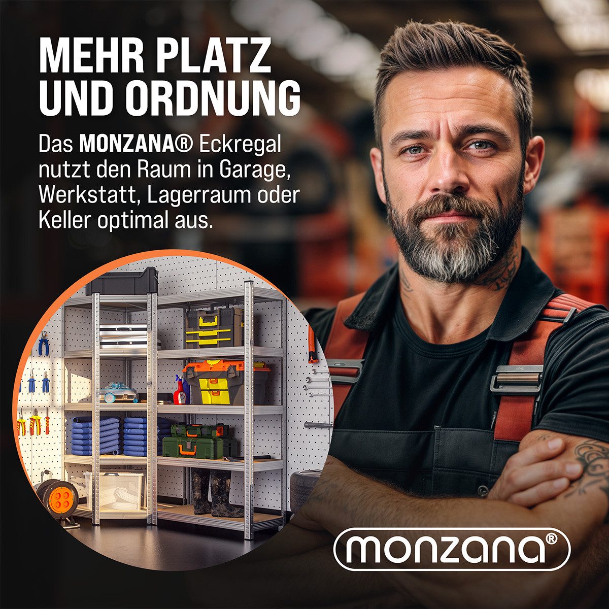 monzana Schwerlastregal, Eckregal 180x70x40cm 875 kg 5 MDF-Platten Regal Lagerregal