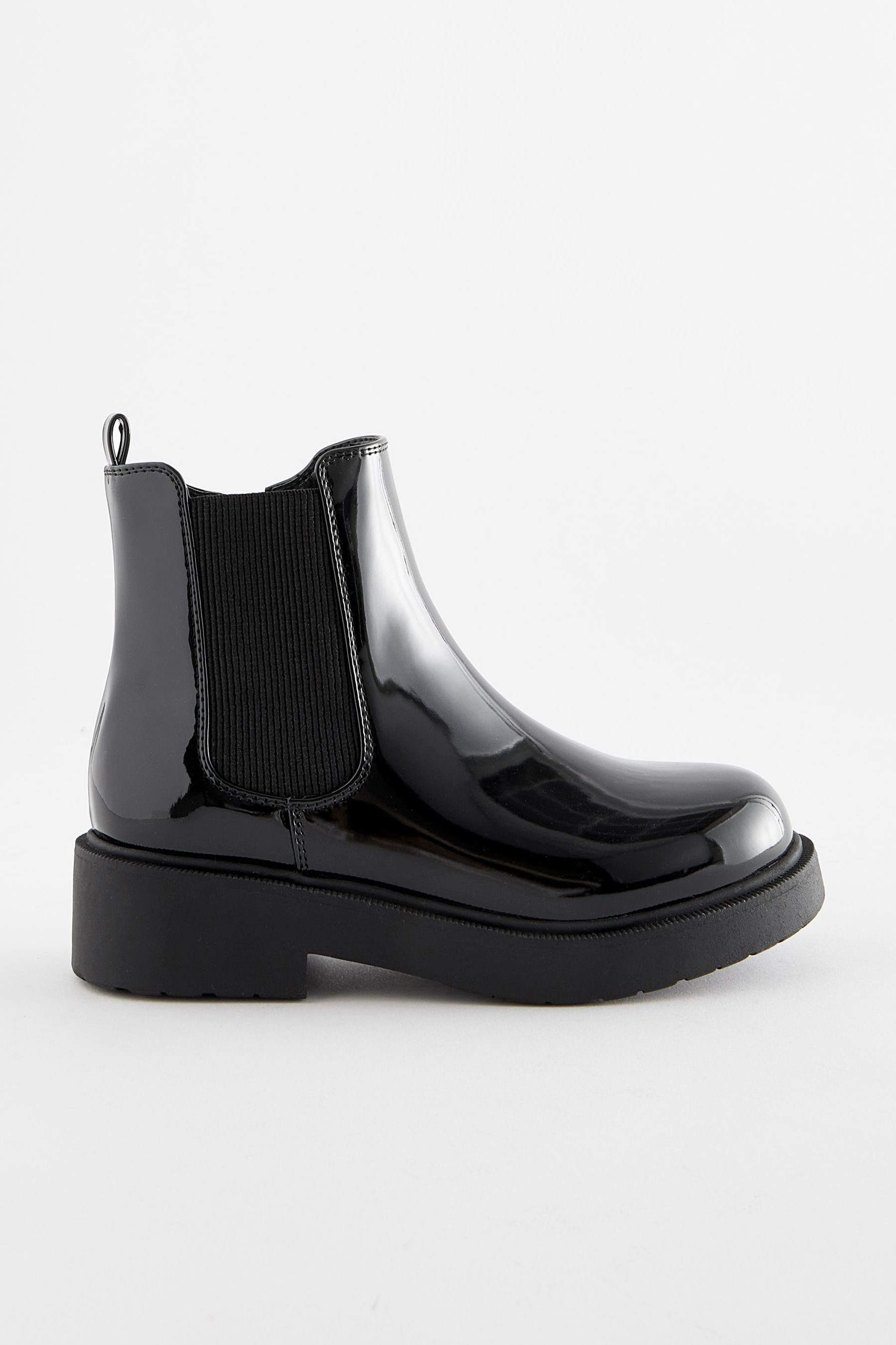 Next Markante Chelsea-Stiefeletten, weite Passform Chelseaboots (1-tlg) Black Patent
