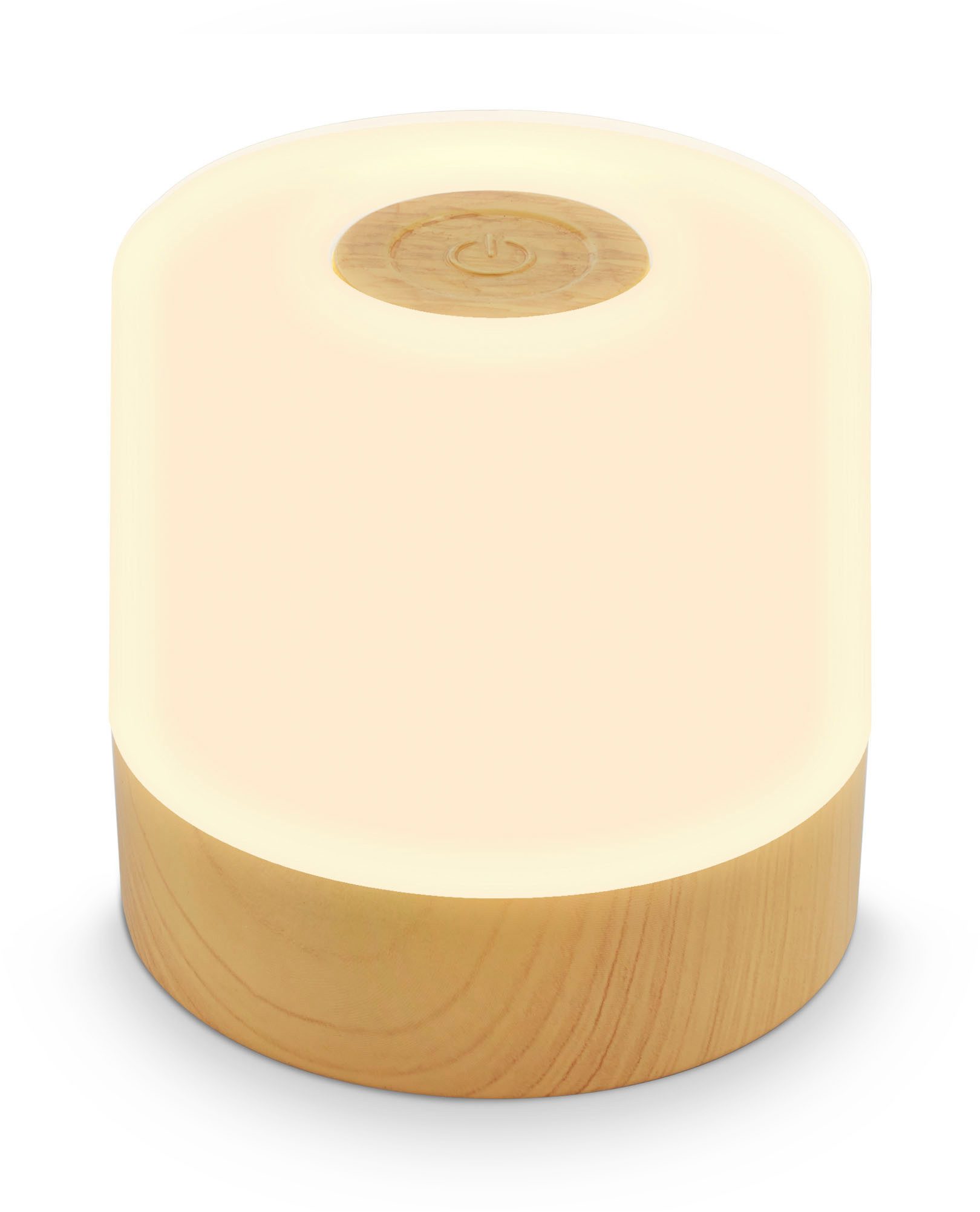 B.K.Licht Außen-Tischleuchte BK_TL1589 Akku LED Tischlampe, 3-Stufen Touchdimmer, mit USB, Dimmfunktion, LED fest integriert, Extra-Warmweiß, 2.700 K, 150 Lm, 2W, integrierte Batterie, IP44, 7x7 cm, Holzfarben