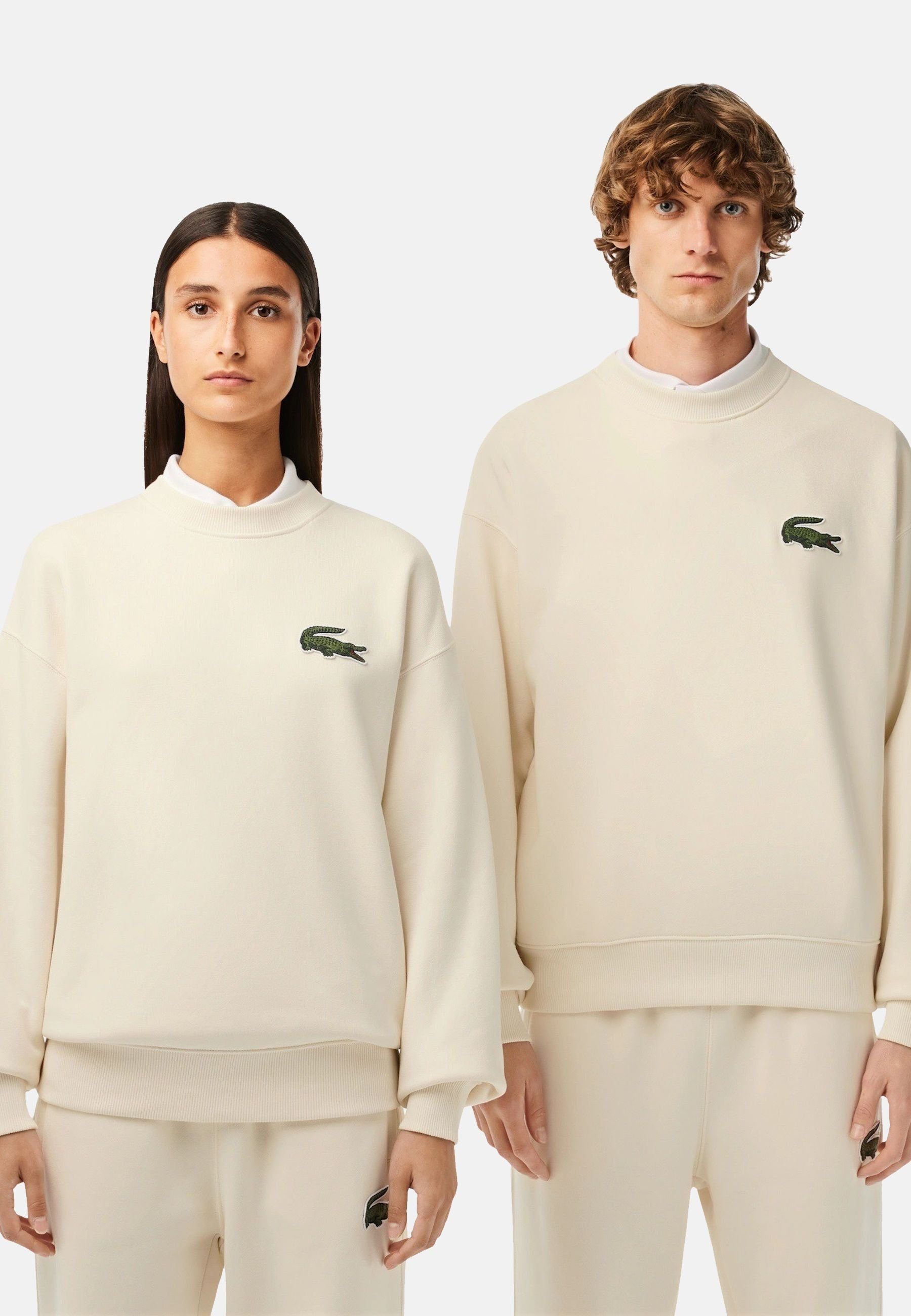 Collection Sweatshirt Kapuze (1-tlg) Pullover ohne Weiß Lacoste Core Sweatshirt