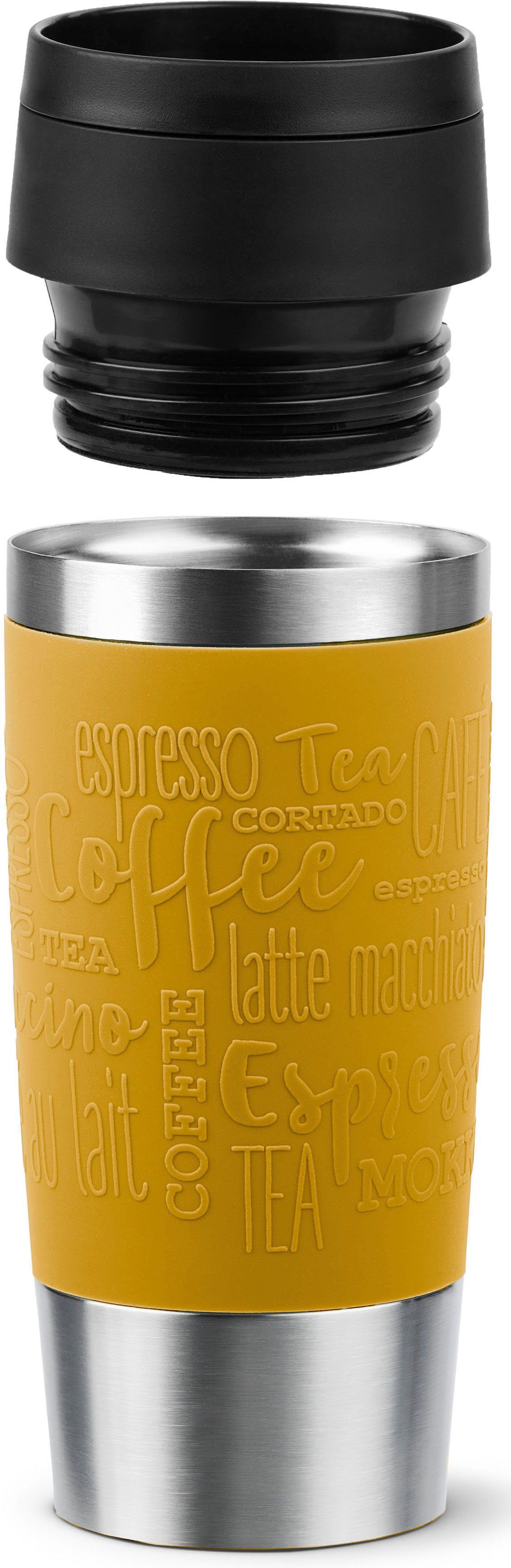 Emsa Thermobecher Travel Mug Classic, mit 360°-Trinköffnung, auslaufsicher, rutschfest, Edelstahl, Kunststoff, Silikon, 4h heiß, 8h kalt - 360 ml / 6h heiß, 12h kalt - 500 ml, 100% dicht