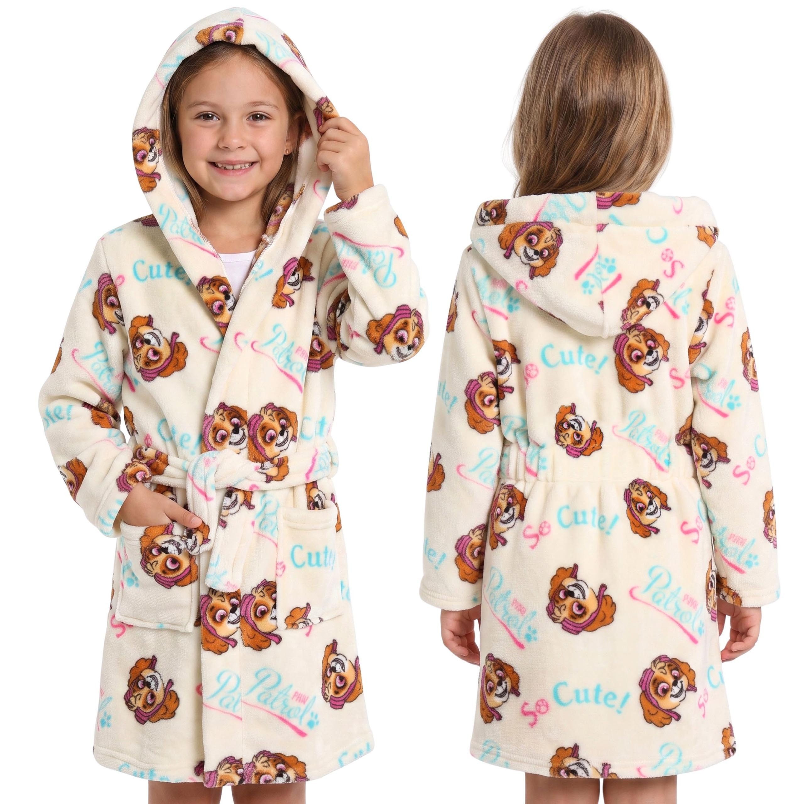 Sarcia.eu Kinderbademantel Paw Patrol SKYE Mädchenbademantel mit Gürtel, WARMER Morgenmantel
