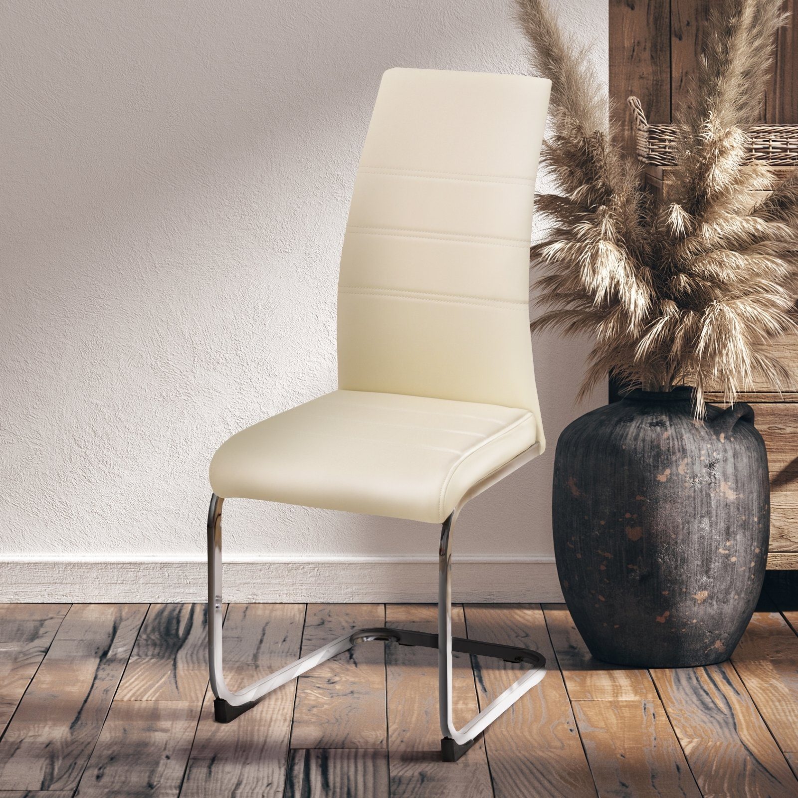 HTI-Living Freischwinger Schwingstuhl SallyC PU Beige günstig online kaufen